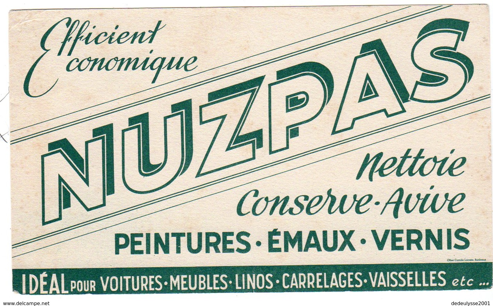 Juin18   81852    Buvard     Nuzpas - Peintures