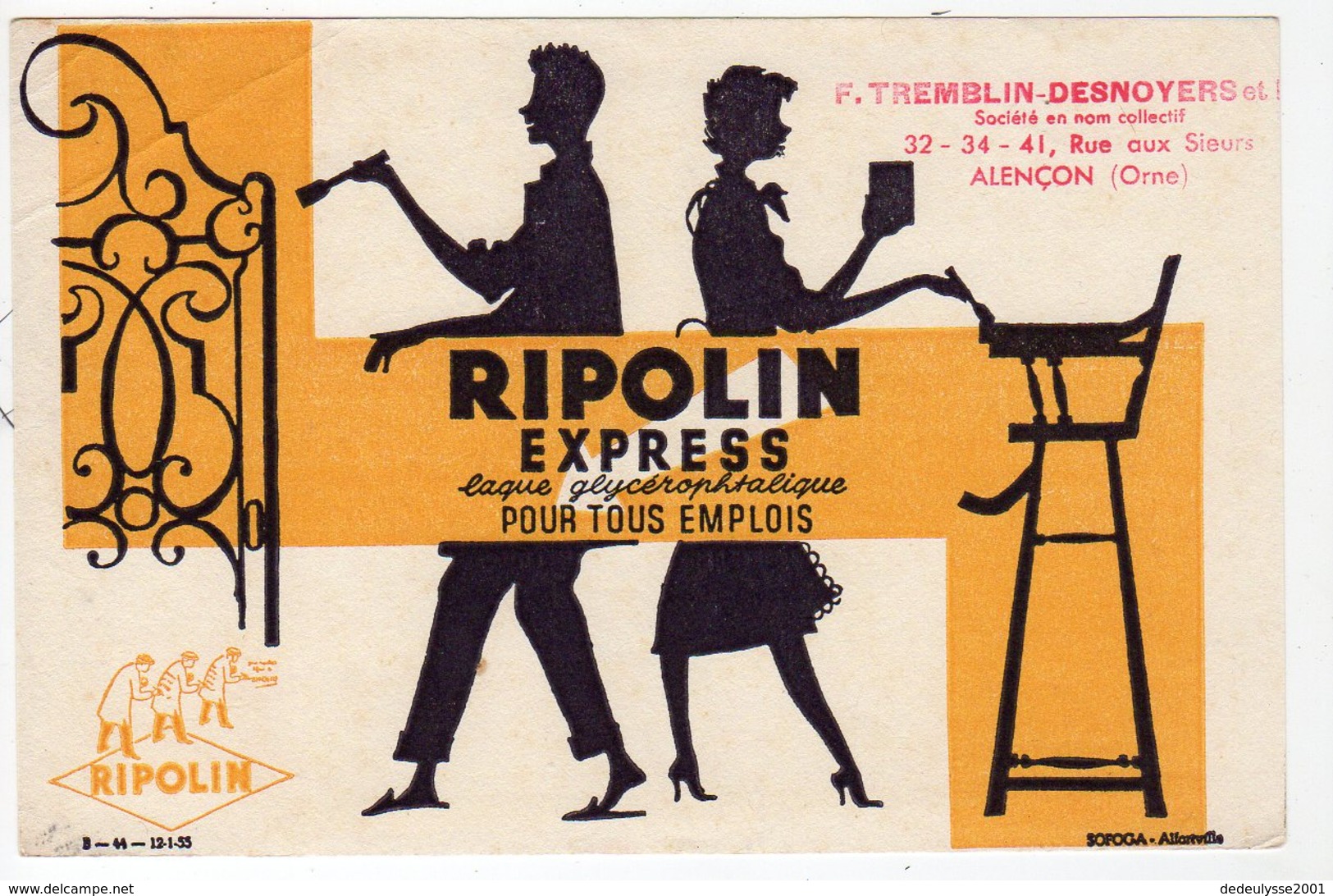 Juin18   81850    Buvard   Ripolin Express   Alençon - Farben & Lacke