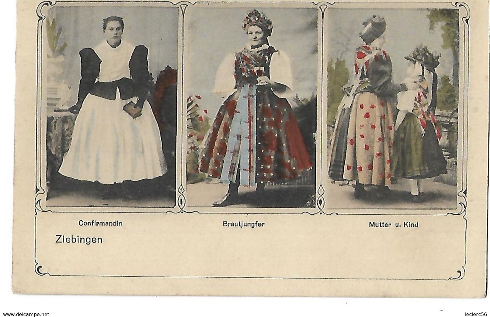 ZIEBINGEN CYBINKA COSTUMES LOCAUX FEMMES EN ROBE 1912 CPA 2 SCANS - Polen