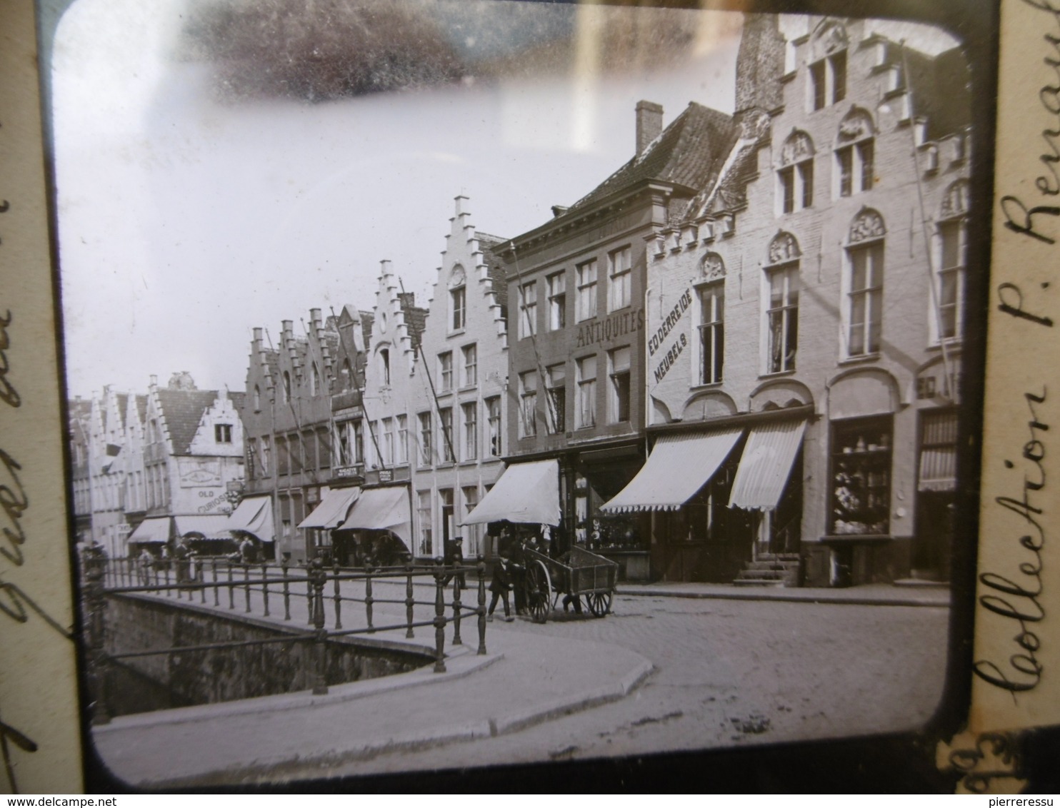 BELGIQUE BRUGES QUAI DU ROSAIRE SUPERBE PHOTO PLAQUE DE VERRE  10 X 8.5 - Glasplaten