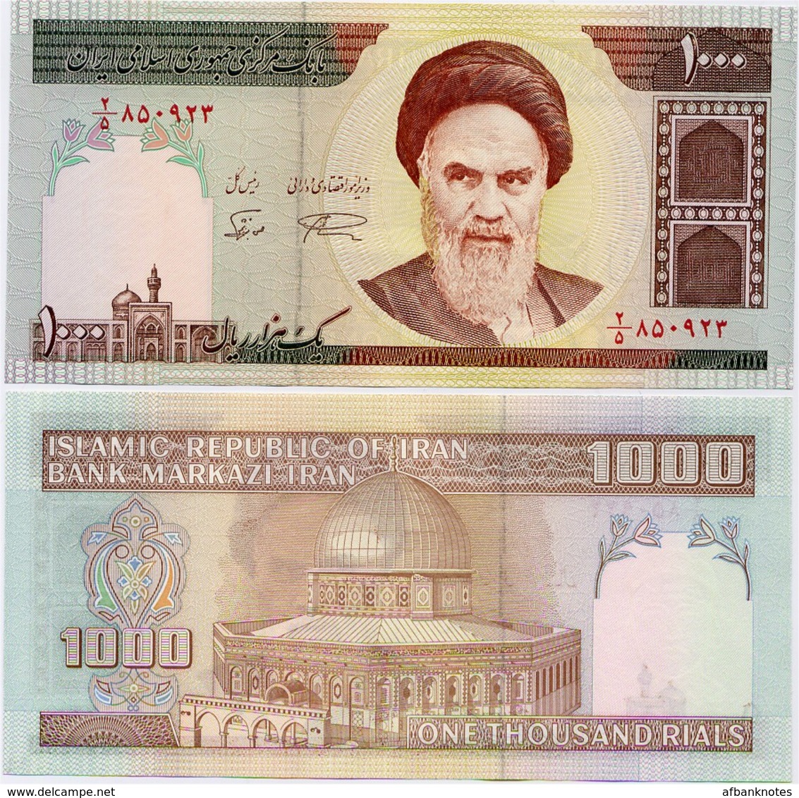 IRAN       1000 Rials       P-143c      ND (1997)        UNC - Irán