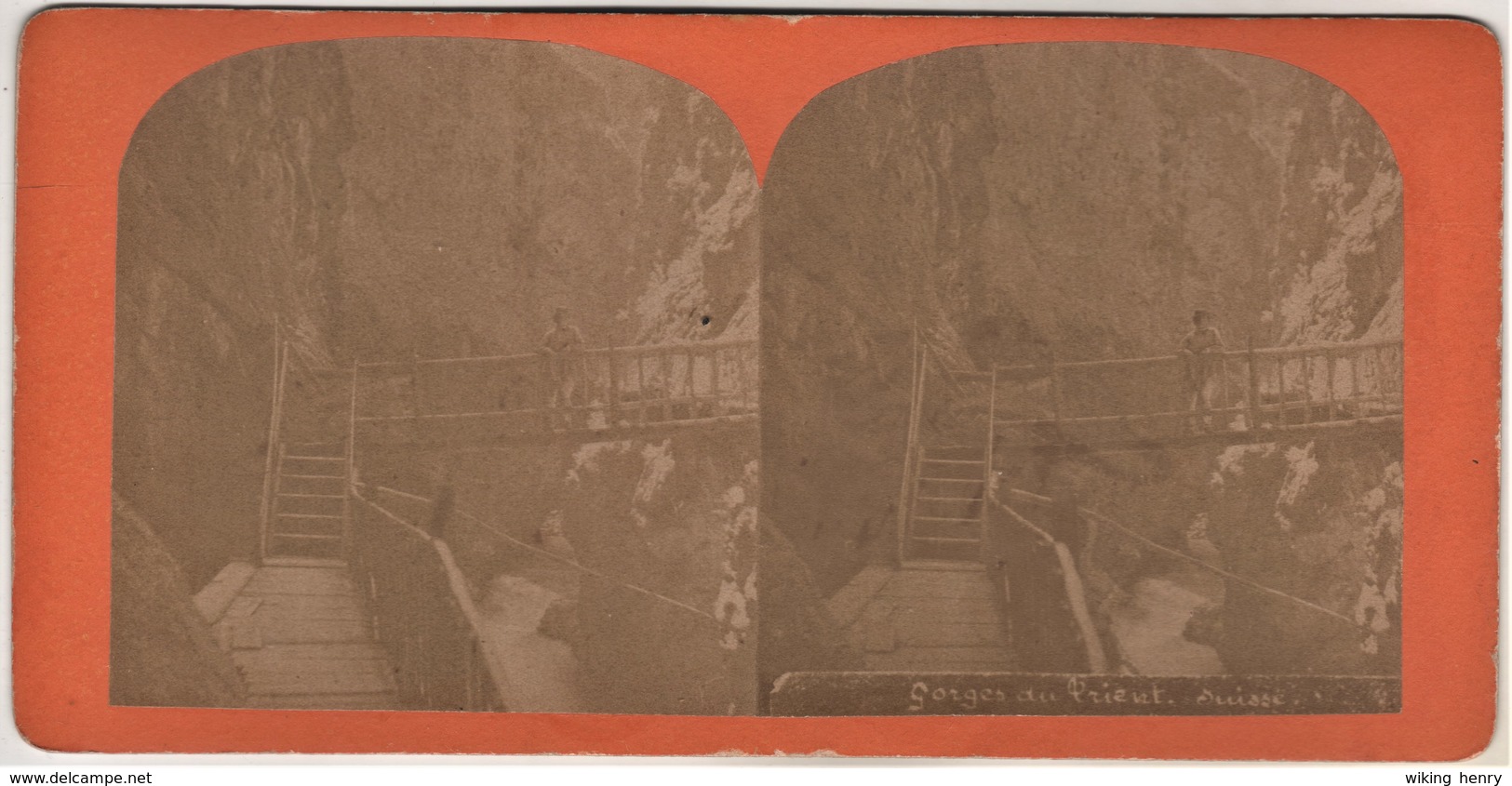 Stereobild Schweiz Kanton Wallis - Gorges Du Trient - Stereo-Photographie