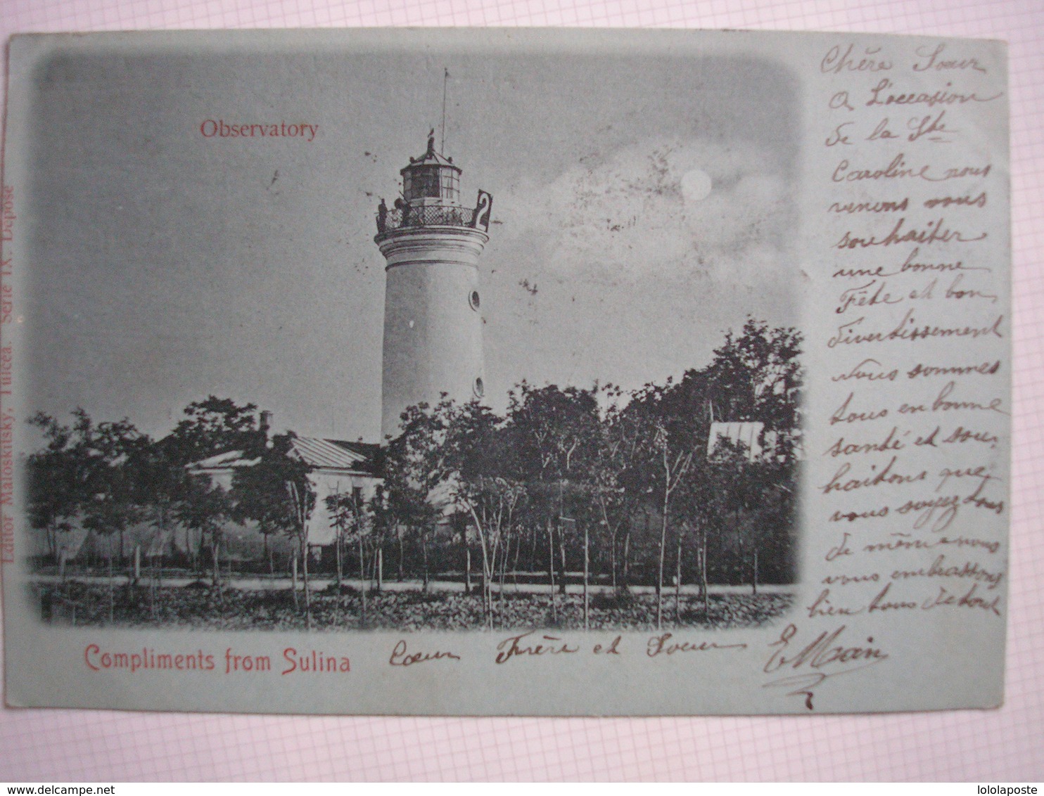 ROUMANIE - CPA - Compliments From SULINA - Observatory - Belle Carte Précurseur - Romania