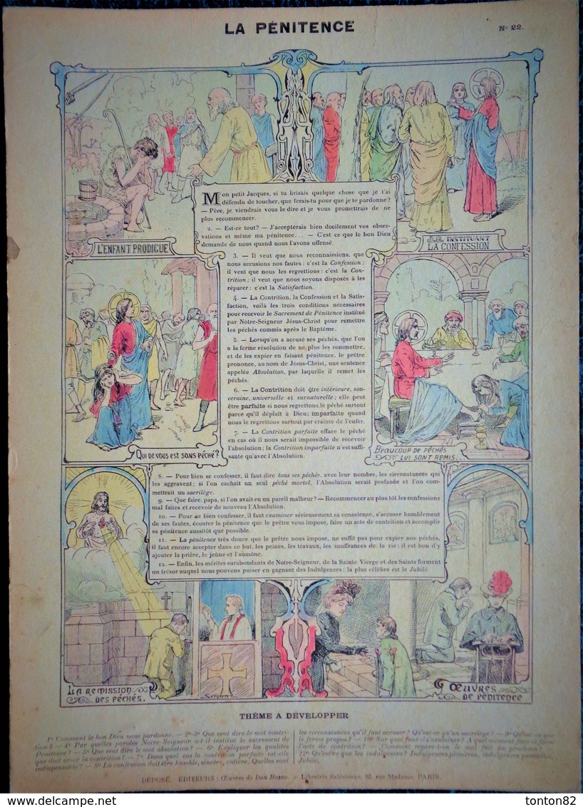 Chromotypographies des œuvres de Don Bosco - Lot de 25 Grands cartons ( 27.5 x 38 ) - Librairie Salésienne .