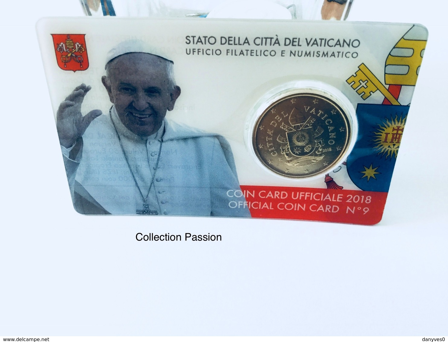 Coincard Officielle N° 9  50 Centimes 2018 Vatican  " Pape François " - Vaticaanstad