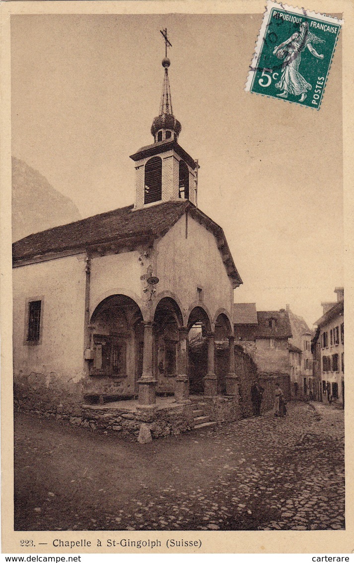 SUISSE,helvetia,swiss,switzerland,schweiz,svizzera ,valais,SAINT GINGOLPH,village Franco Suisse,chapelle  16ème Siècle - Saint-Gingolph