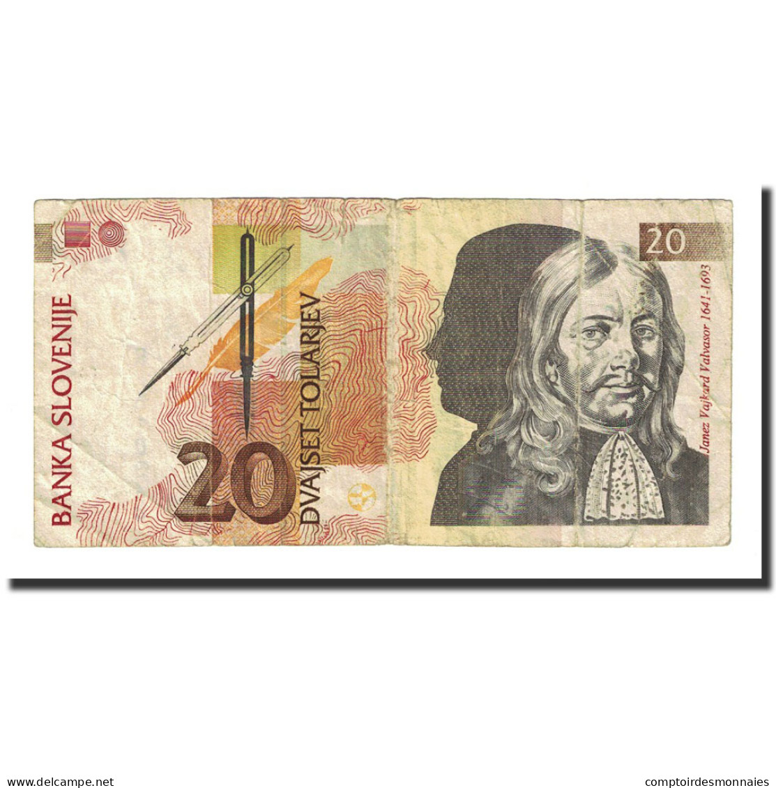 Billet, Slovénie, 20 Tolarjev, 1992-01-15, KM:12a, TB - Slovénie