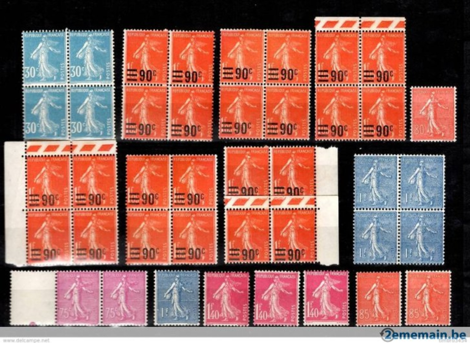 France Belle Petite Collection Type Semeuse Neufs ** MNH 1924/1930. Bonnes Valeurs. TB. A Saisir! Cote * 490.00 € - Ungebraucht