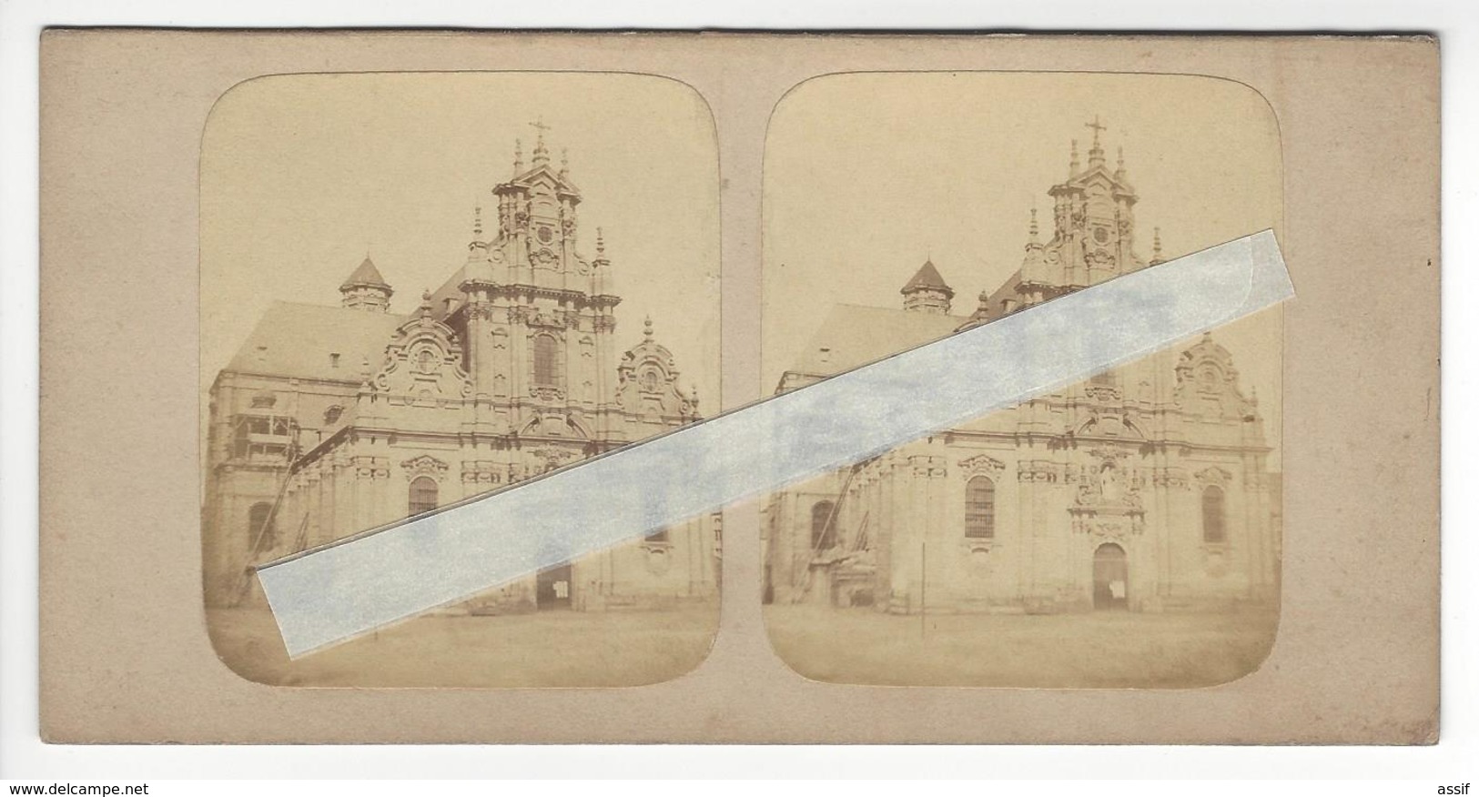 BELGIQUE BRUXELLES Circa 1850 1855 EGLISE BEGUINAGE PHOTO STEREO /FREE SHIPPING REGISTERED - Photos Stéréoscopiques