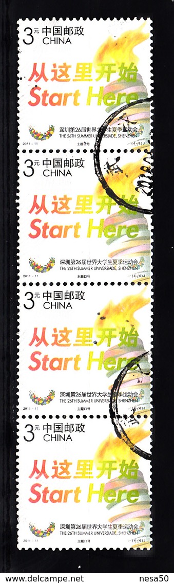 China 2011 Mi Nr 4247 : Zomer Festiviteiten Shenzhen.fakkel, Set Van 4 - Gebruikt