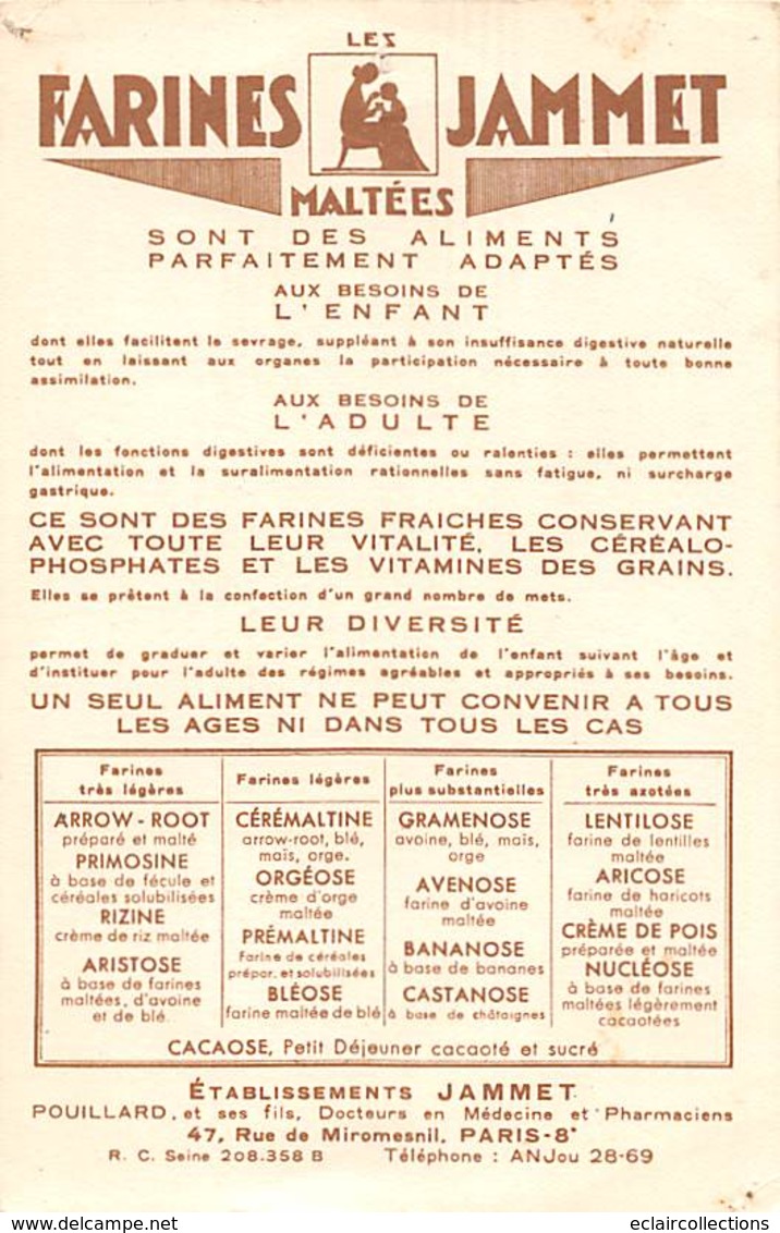 Scènes Bressanes    Folklore   01    Provinces De France Bourgogne. Farines Jammet    (voir Scan) - Unclassified