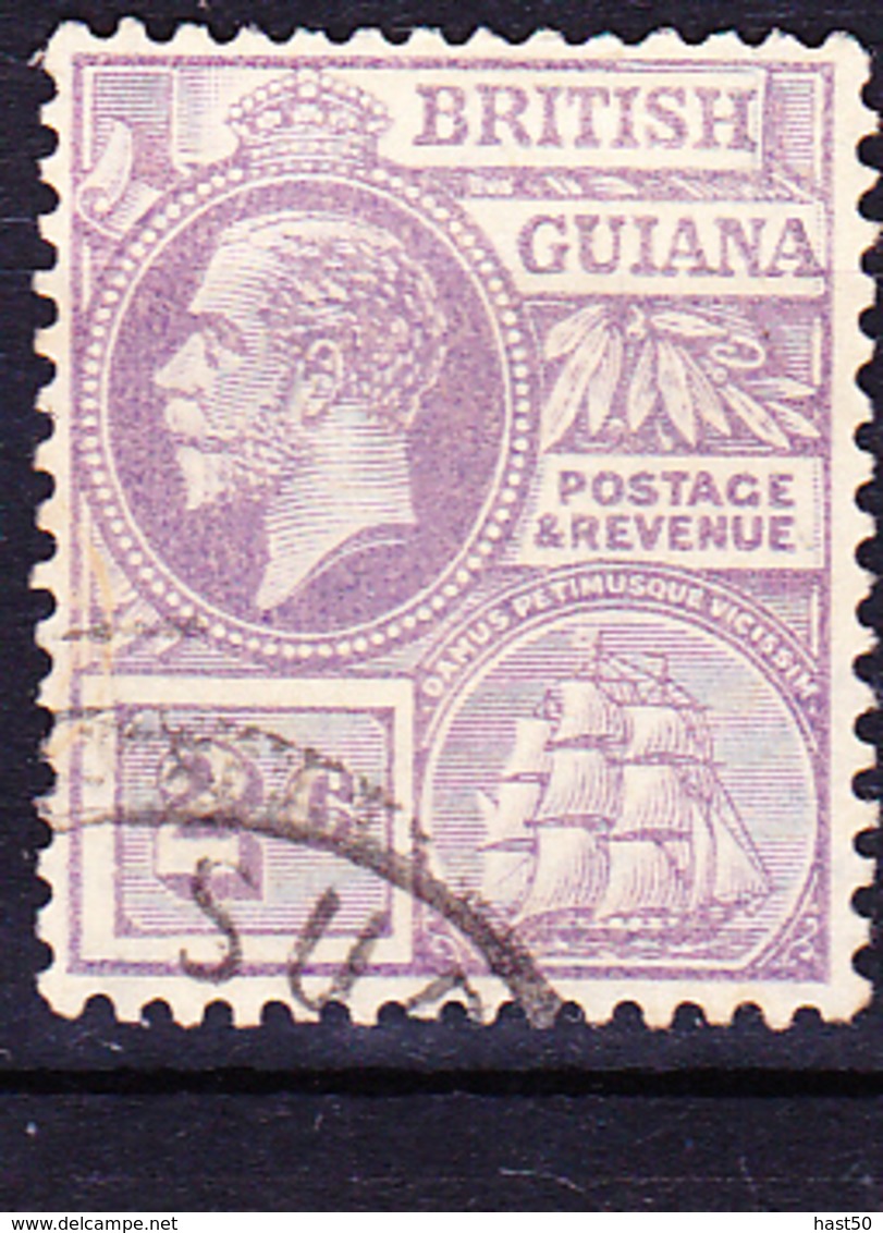 Britisch-Guayana - König Georg V. Und Fregatte „Sandbach“ (MiNr: 142) 1923 - Gest Used Obl - British Guiana (...-1966)