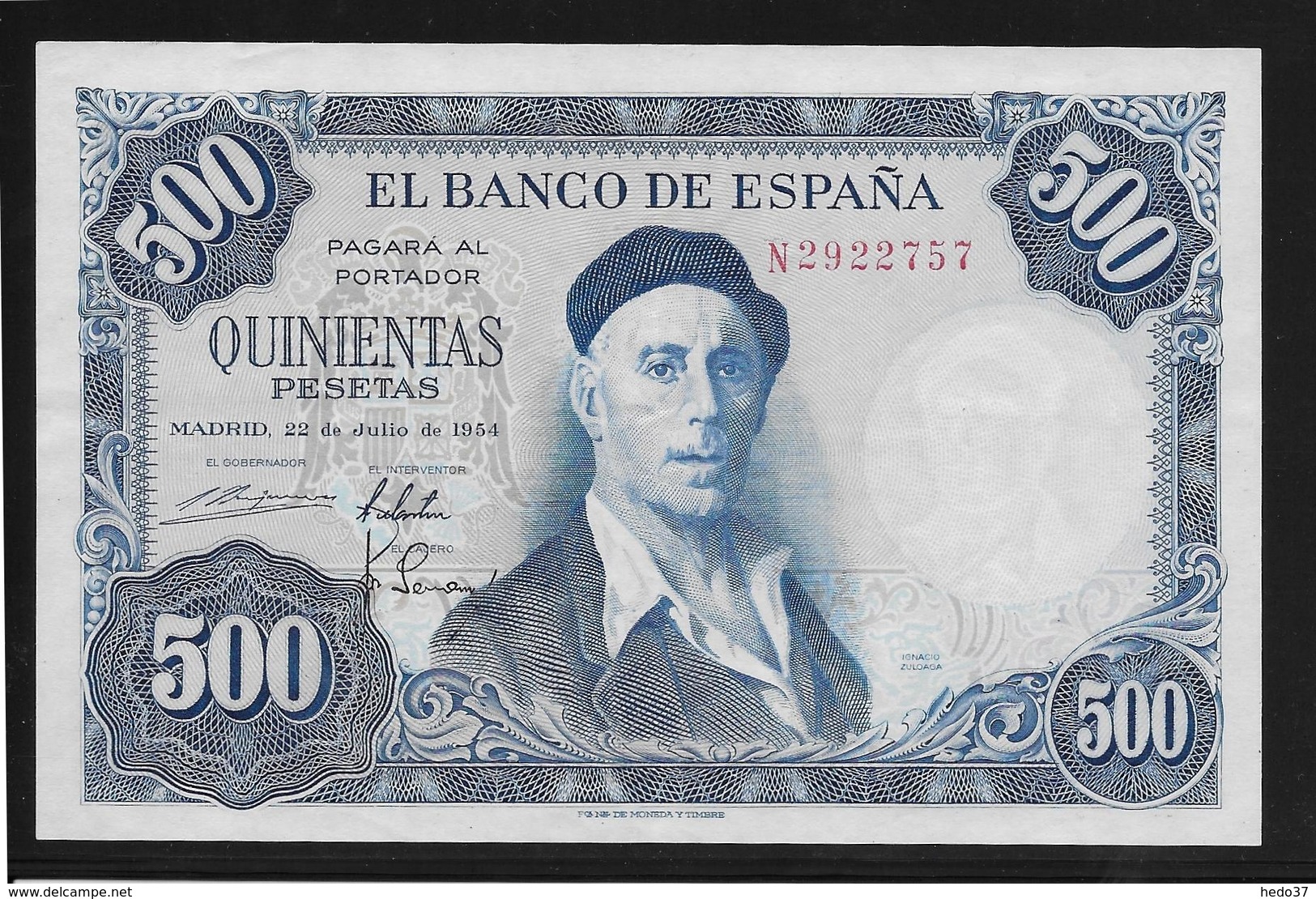 Espagne - 500 Pesetas - 1954 - Pick N°148 - SPL - 500 Pesetas