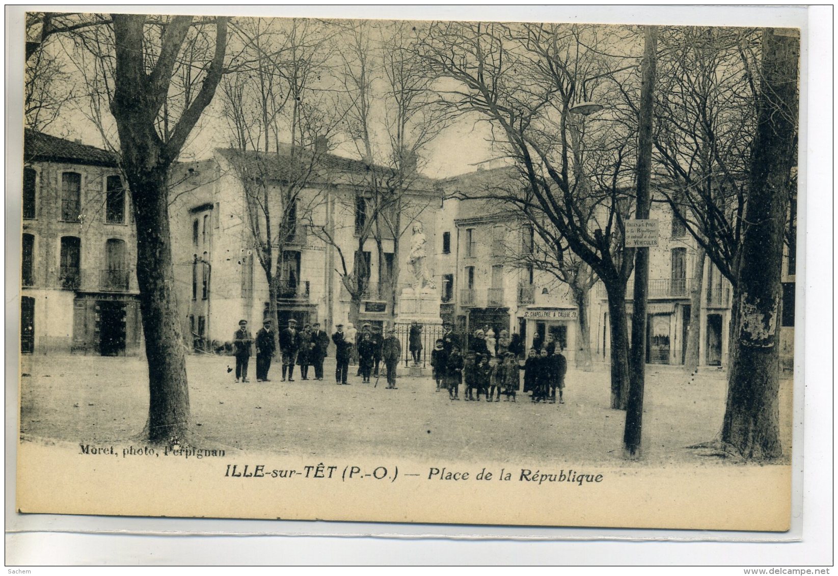 66 ILLE Sur TET Anim Place De La République Beaux Arbres 1920- Morel Photo     /D14-2018 - Otros & Sin Clasificación