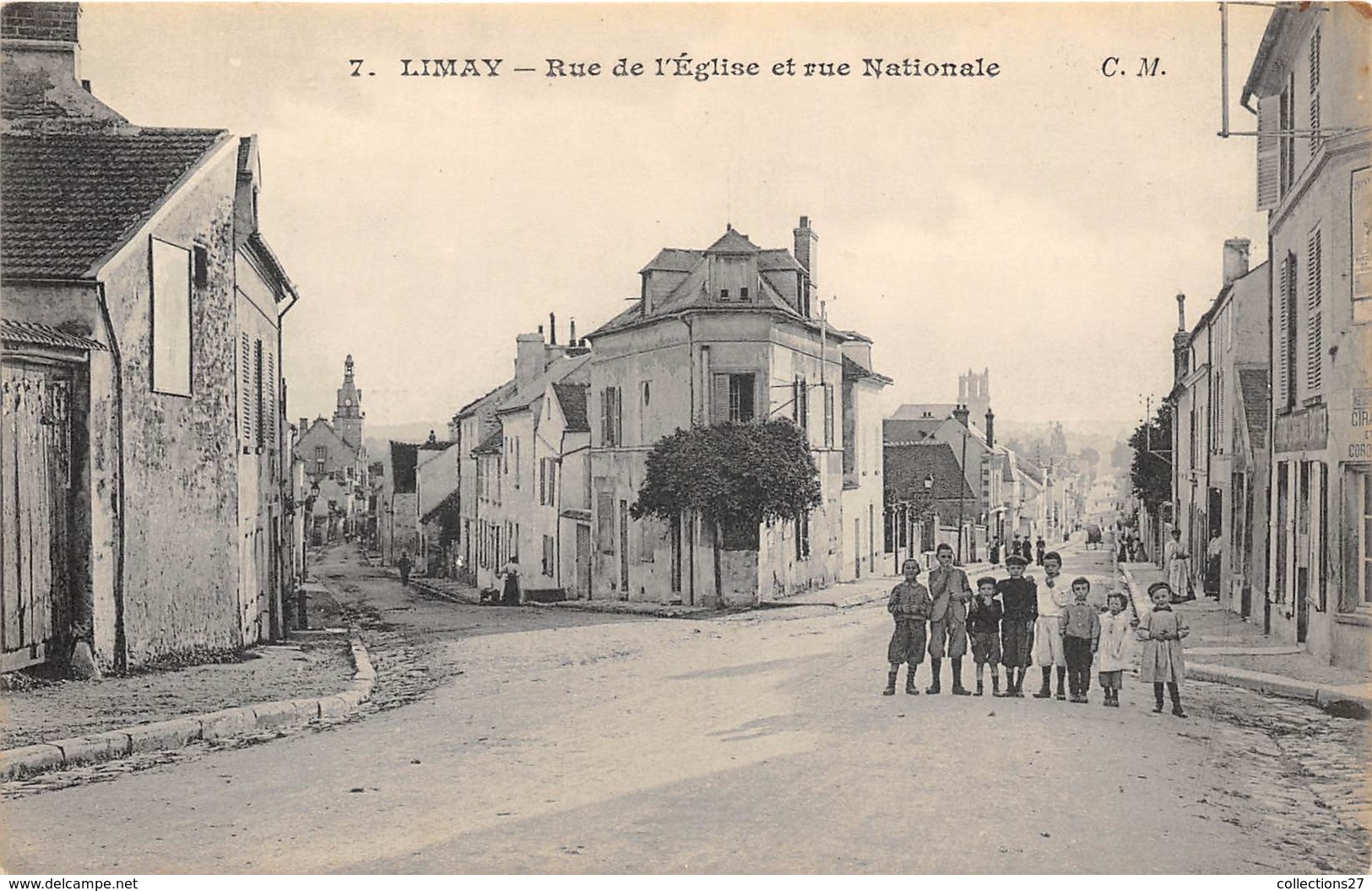 78-LIMAY- RUE DE L'EGLISE ET RUE NATIONALE - Limay