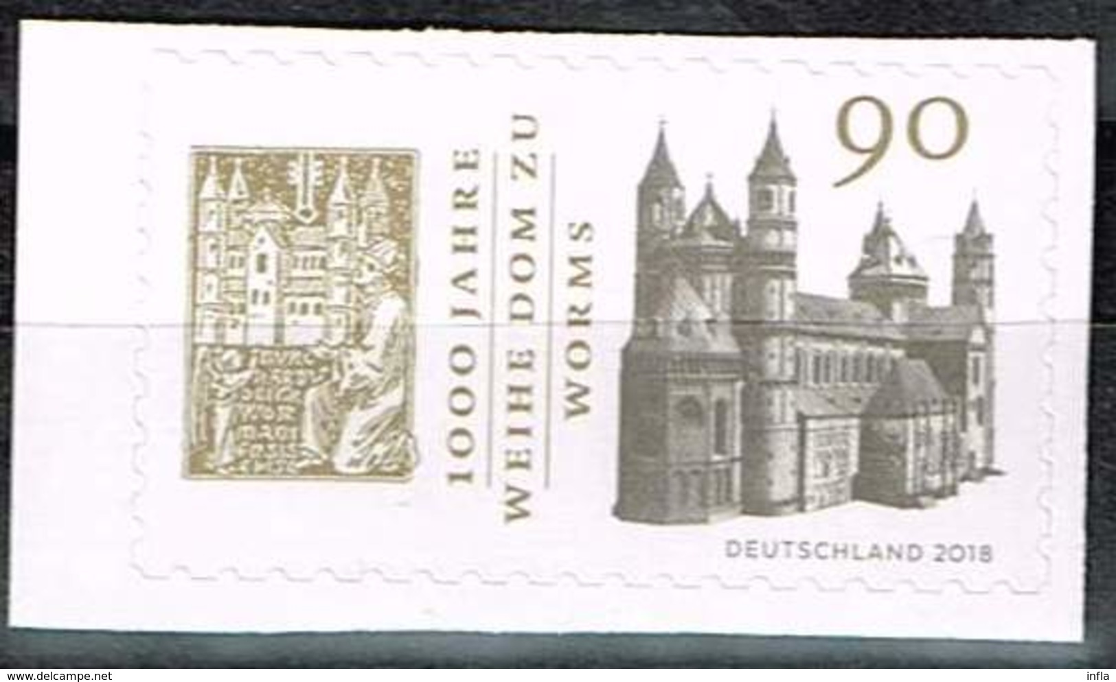Bund 2018, Michel# 3398  ** 1000 Jahre Weihe Dom Zu Worms Selbstklebend Aus MH - Unused Stamps