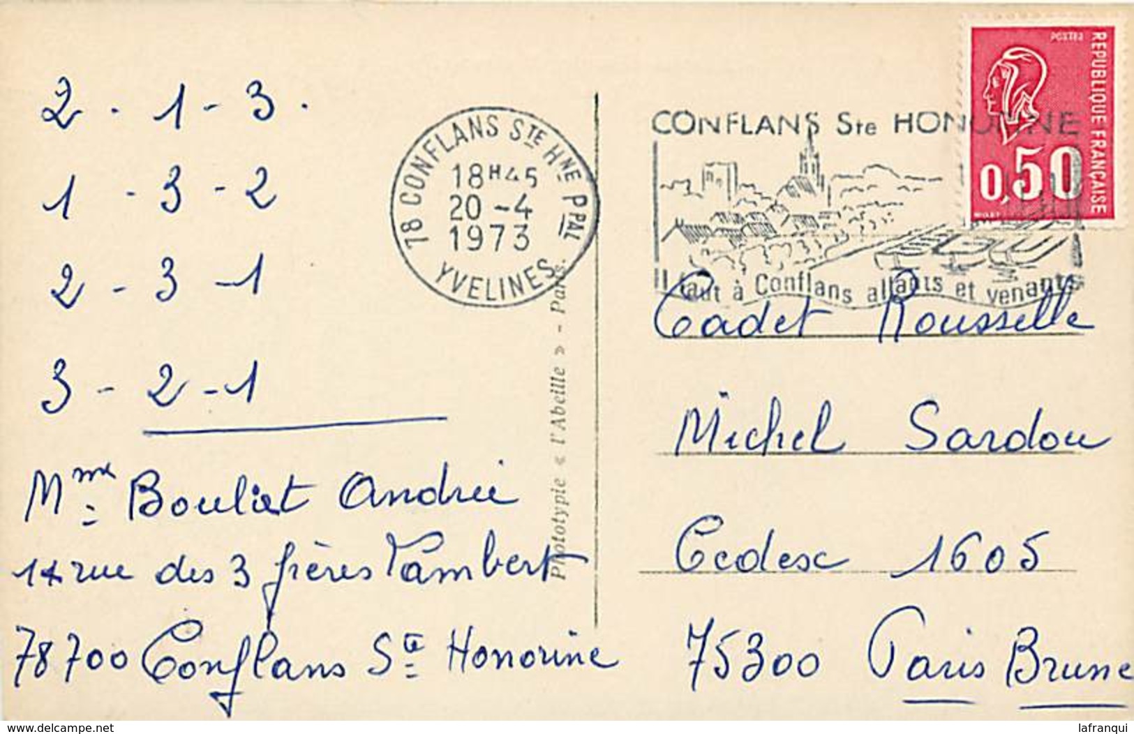 Ref 273- Andresy -avenue Maurice Berteaux -/ Carte D Origine Ayant Circulé Tres Tres  Tardivement - Carte Bon Etat  - - Andresy