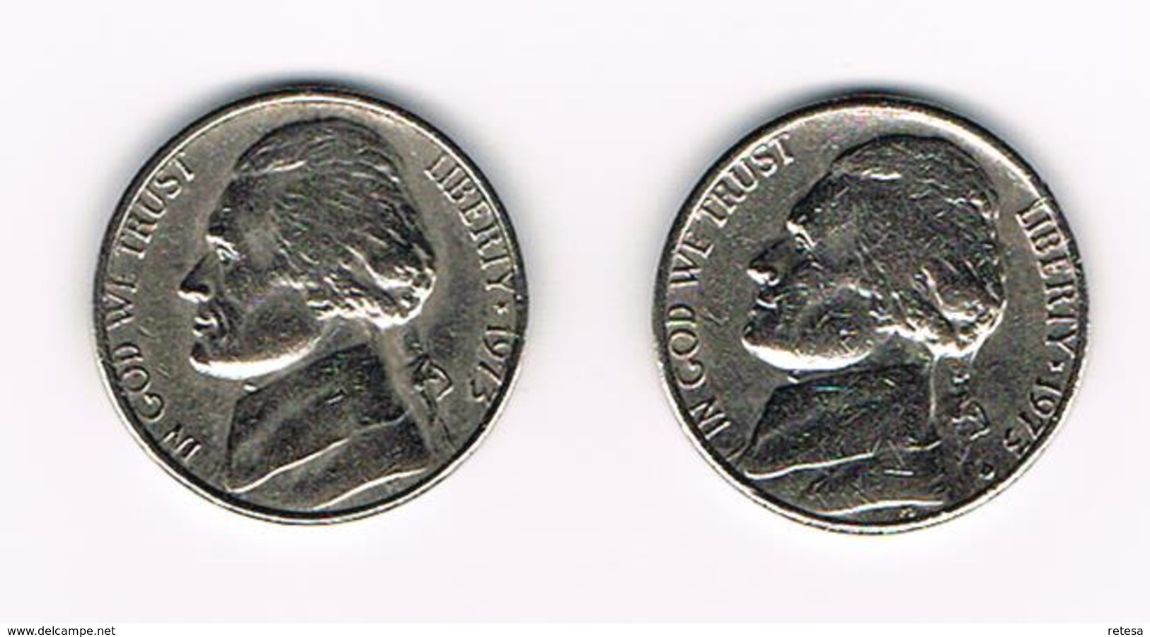 U.S.A.  2 X 5 CENTS  JEFFERSON  1973 + 1973 D - 1938-…: Jefferson