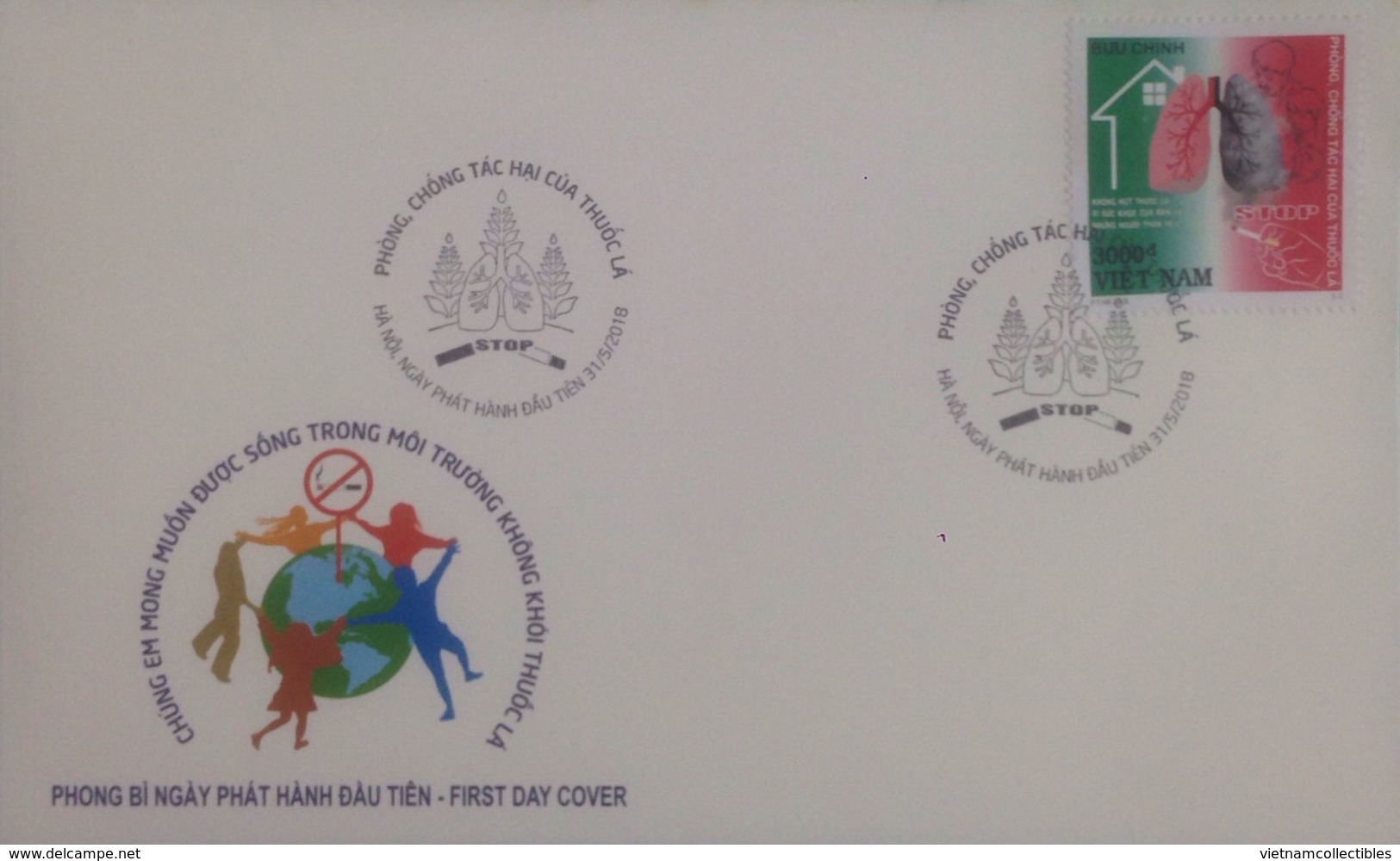 FDC Vietnam Viet Nam Cover 2018 : Anti-smoking / Cigarette / Health Care / 02 Photo (Ms1093) - Vietnam