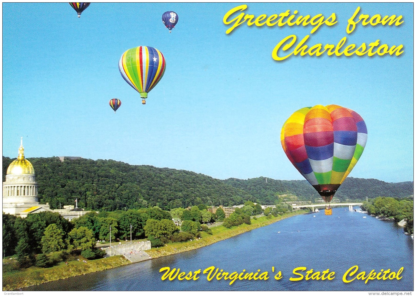 Hot Air Balloons And Capitol, Charleston, West Virginia, USA Unused - Charleston