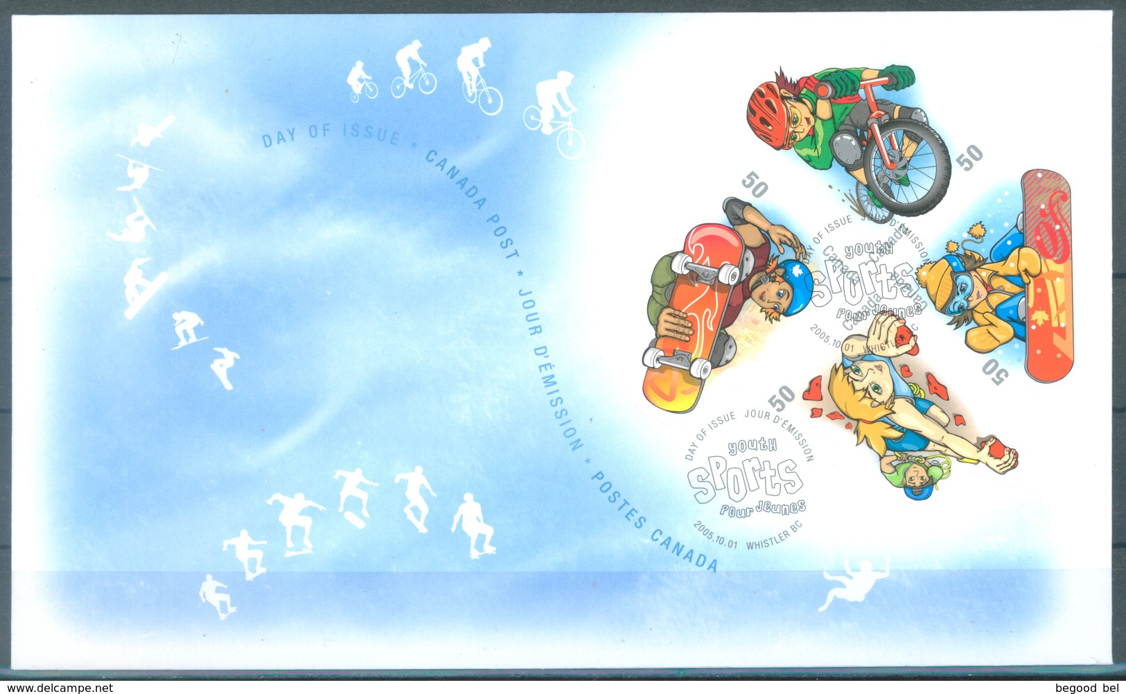 CA - FDC - 01.10.2005 - SPORT FOR YOUNG PEOPLE  - Yv 2176-2179  - Lot 16878 - 2001-2010