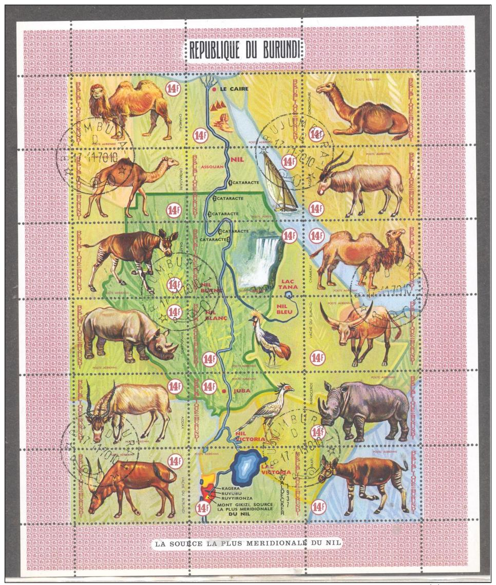 Burundi   Michel #  603 - 20 Kleinbogen Landkarte Nil - Animalez De Caza