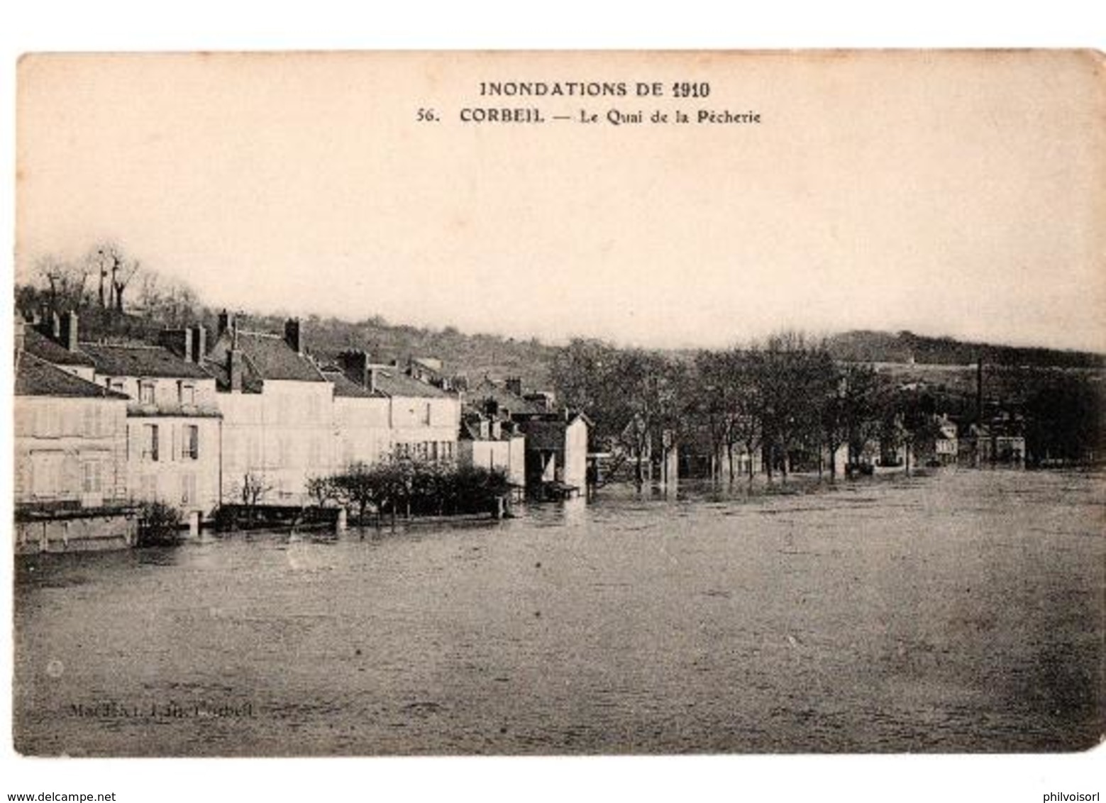 INNONDATIONS 1910 CORBEIL LE QUAI DE LA PECHERIE - Corbeil Essonnes