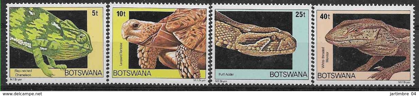 1980 BOTSWANA 395-98** Reptiles, Tortue - Botswana (1966-...)