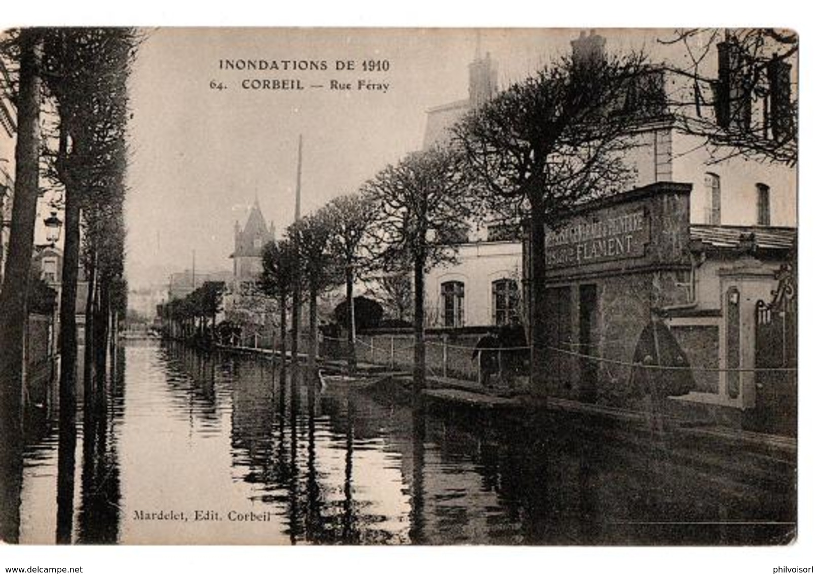 INNONDATIONS 1910 CORBEIL RUE FERAY TRES ANIMEE - Corbeil Essonnes