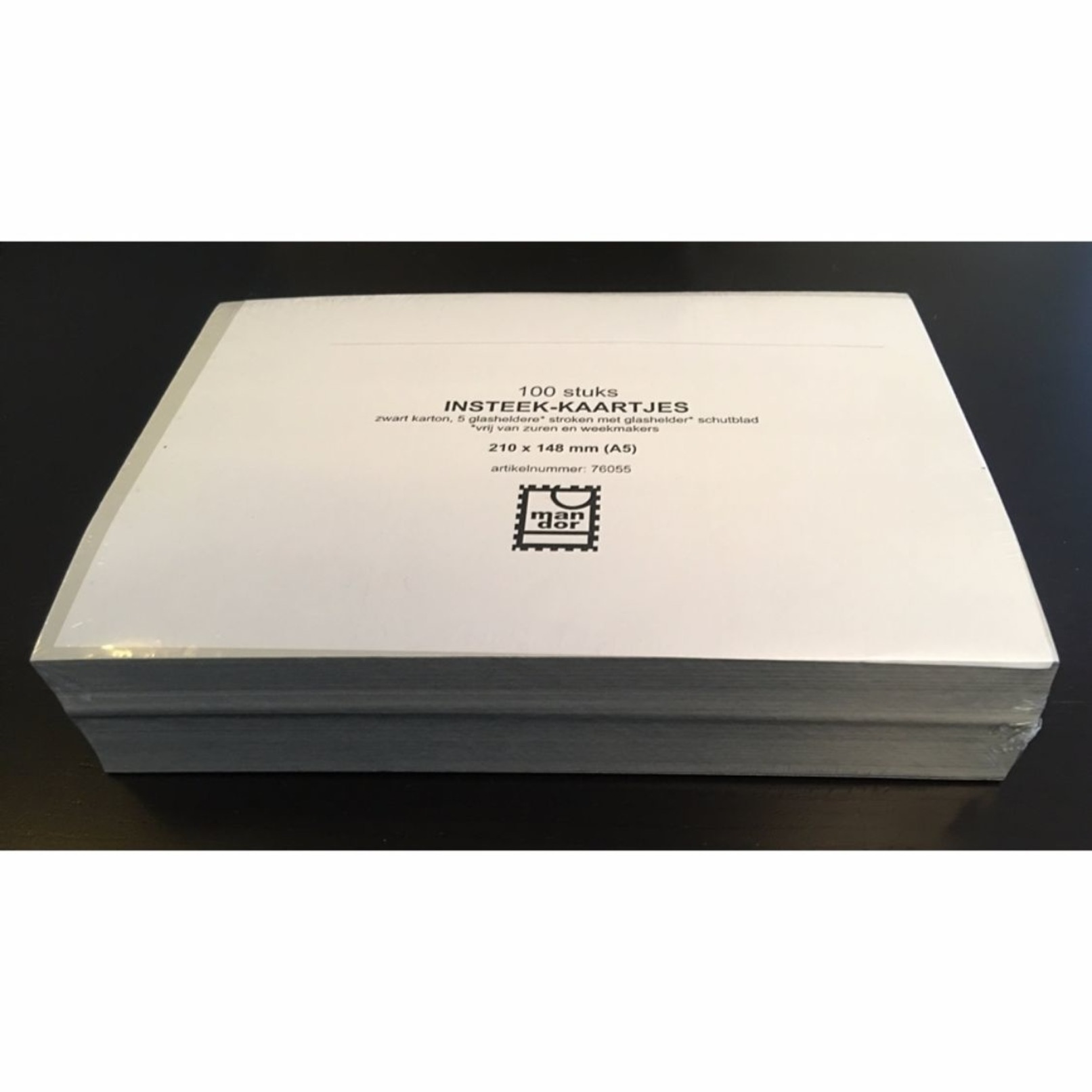 Stock Cards Pack Of 100 / 210 X 148mm (A5) / 5 Crystal Clear Strips + Protective Flap - Klasseerkaarten