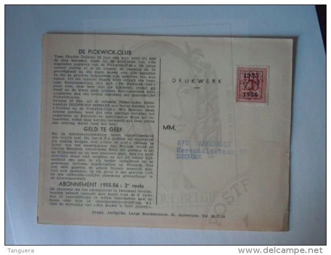KNS Antwerpen Schouwburg Toneel Programma Met Luc Philips December 1956 Briefkaart Pre 654 Form 11,7 X 15 Cm - Programas