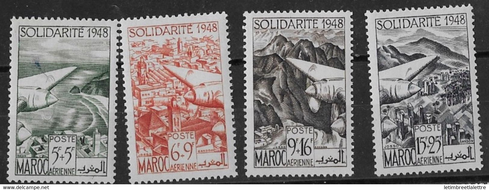 ⭐ Maroc - Poste Aérienne - YT N° 70 à 73 ** - Neuf Sans Charnière - 1949 ⭐ - Luftpost