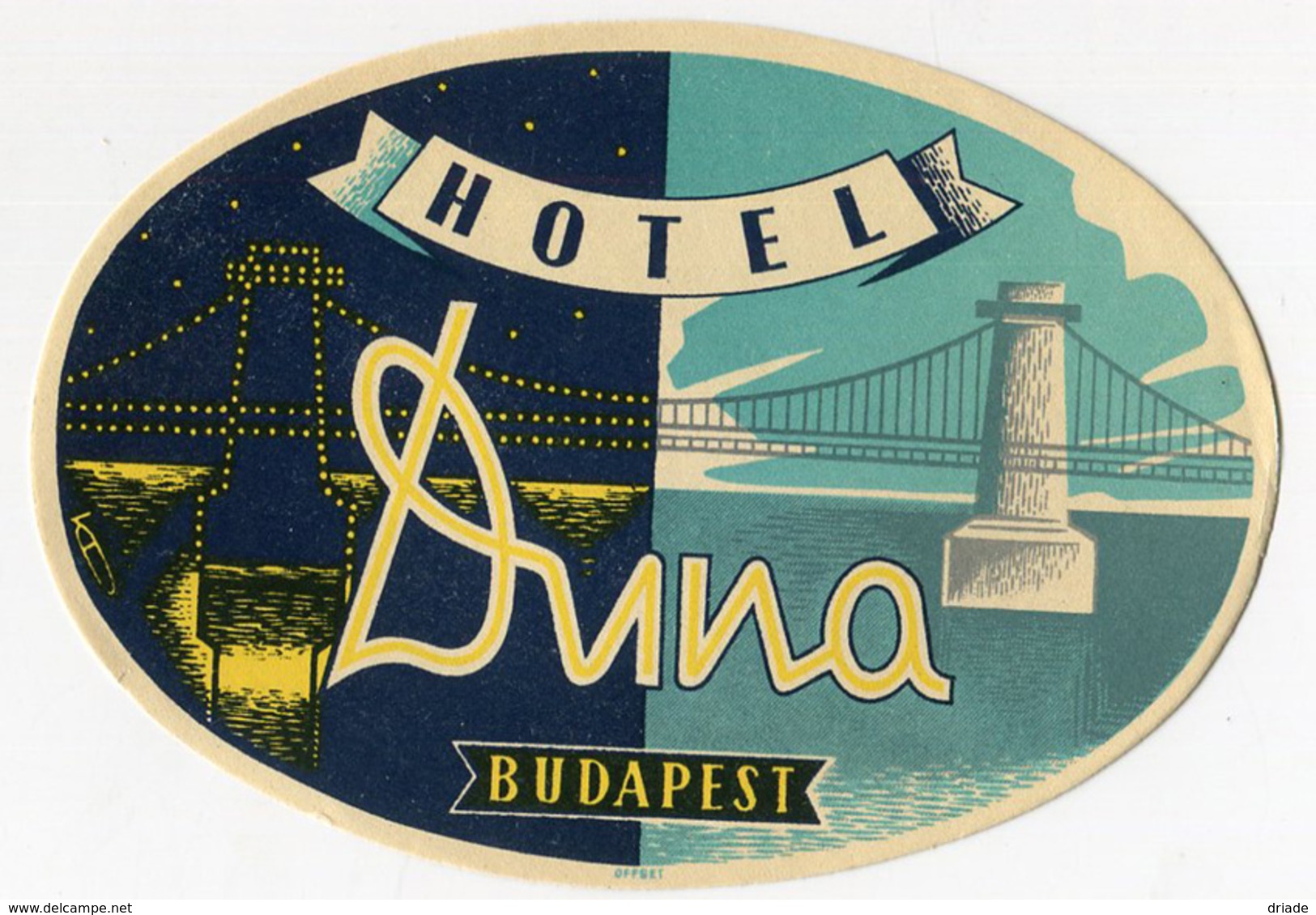 ETICHETTA VALIGIE PUBBLICITà HOTEL DUNA BUDAPEST LUGGAGE LABEL - Etiquettes D'hotels