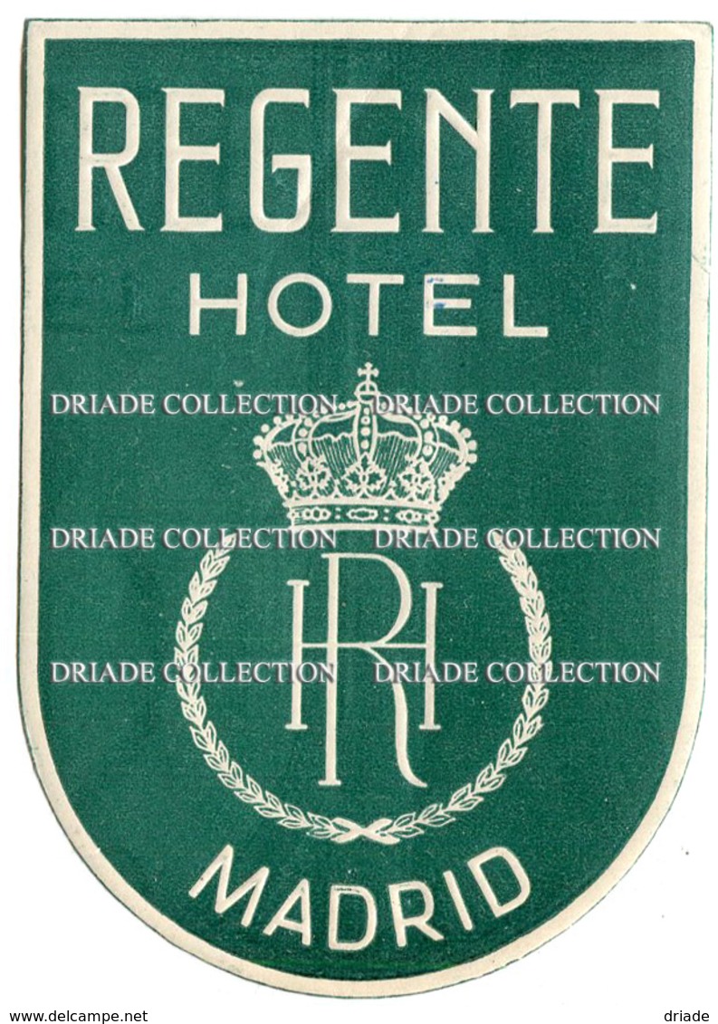 ETICHETTA VALIGIE PUBBLICITà HOTEL REGENTE MADRID LUGGAGE LABEL - Hotel Labels