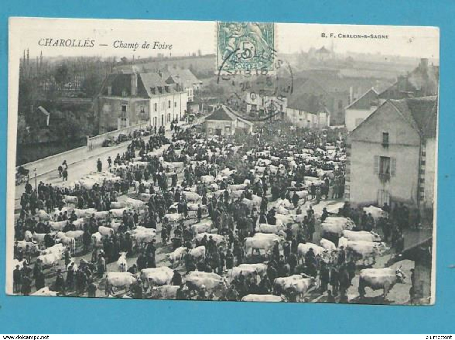 CPA Marché Aux Bestiaux Champ De Foire CHAROLLES  71 - Charolles