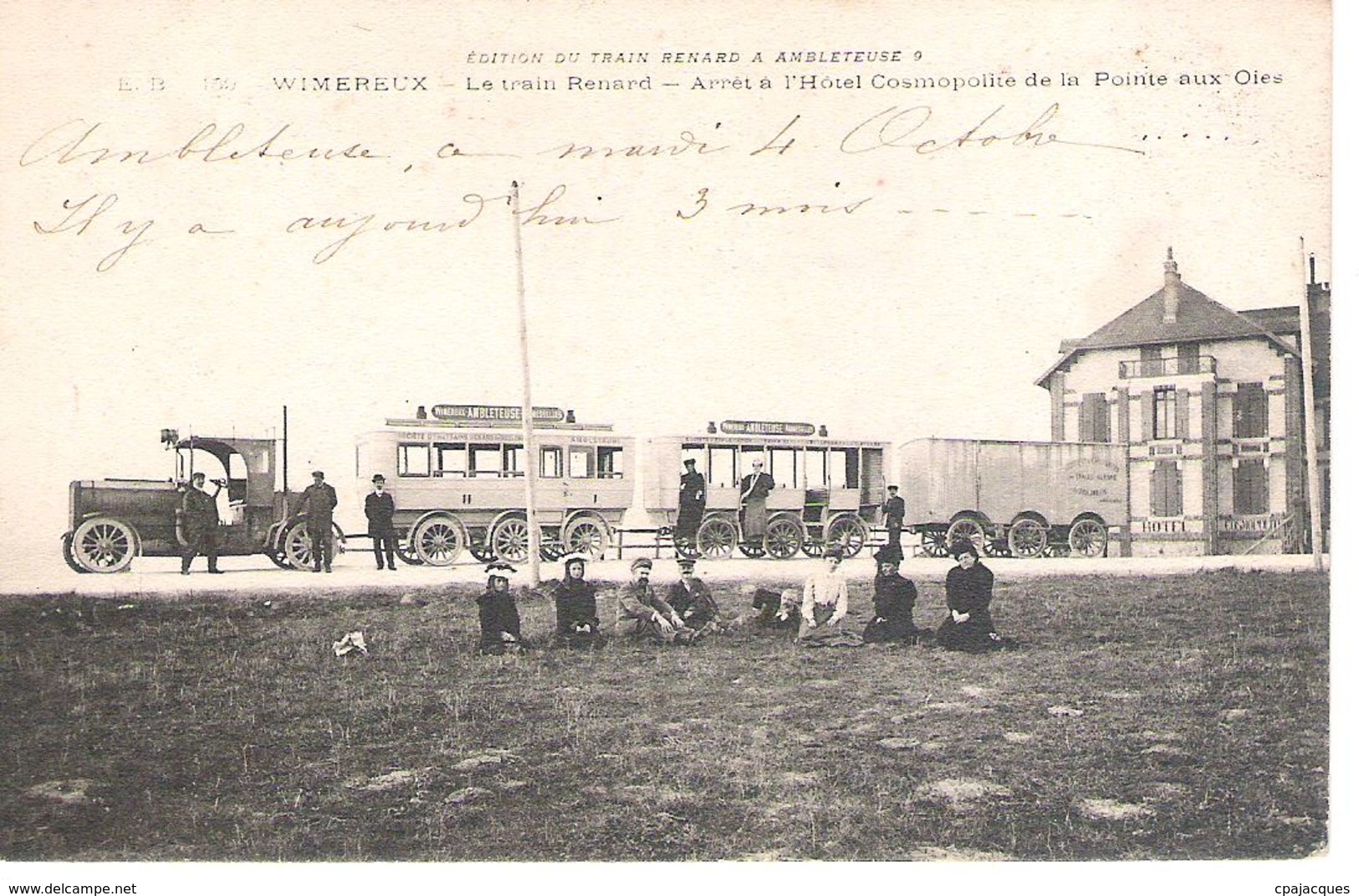 62 - WIMEREUX : LE TRAIN RENARD , ARRET A L'HOTEL COSMOPOLITE . - Otros & Sin Clasificación