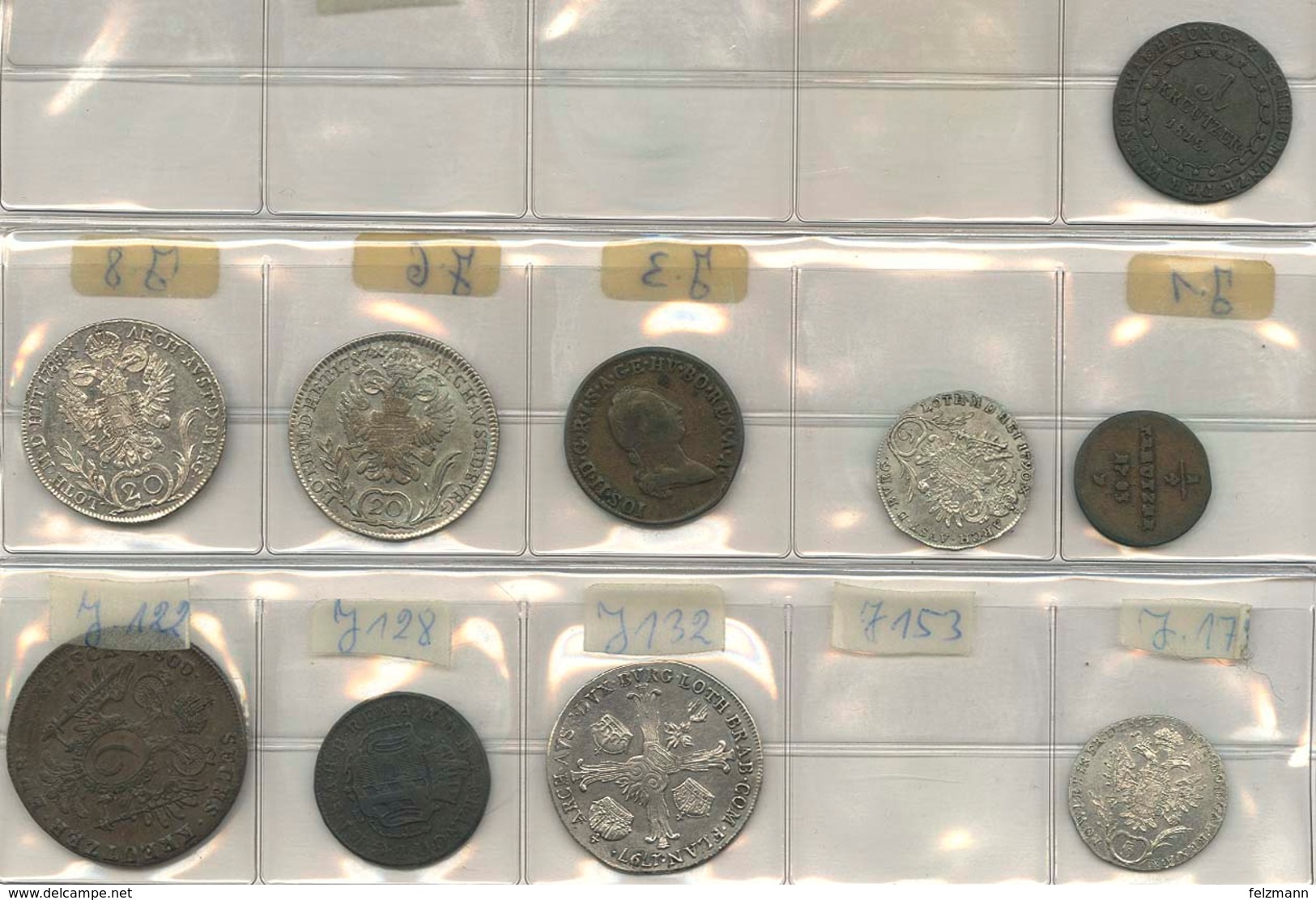 Franz I. 1804-1835, Kleine Sammlung: 1/4 Kronentaler 1797 Für Die Niederlande, 5 Kreuzer 1815, Kreuzer 1812, 6 Kreuzer 1 - Austria