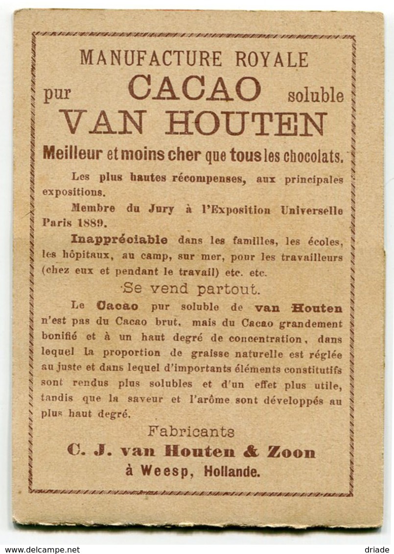 FIGURINA CROMO PUBBLICITà CACAO CHOCOLAT VAN HOUTEN HOLLANDE CIOCCOLATO - Van Houten