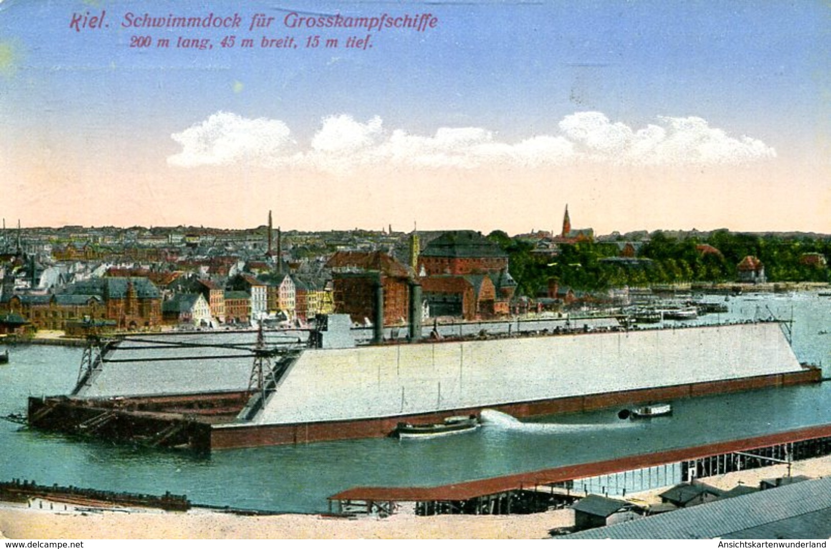 003687  Kiel - Schwimmdock Für Grosskampfschiffe 1916 - Kiel