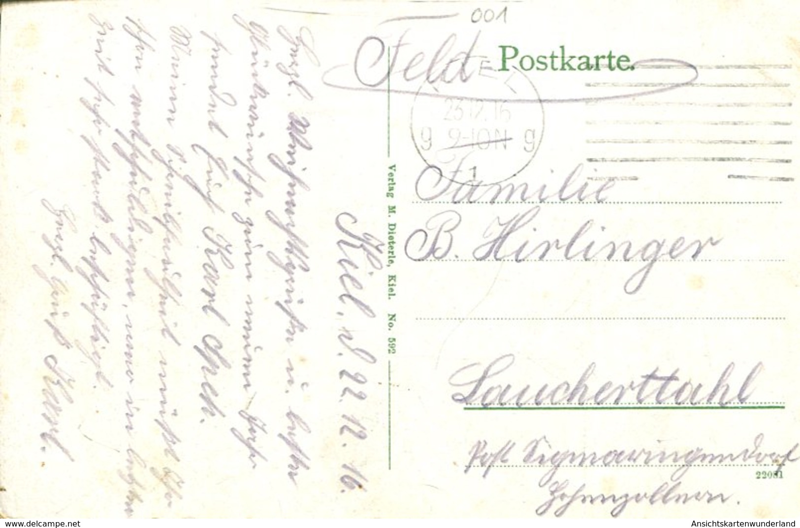 003687  Kiel - Schwimmdock Für Grosskampfschiffe 1916 - Kiel