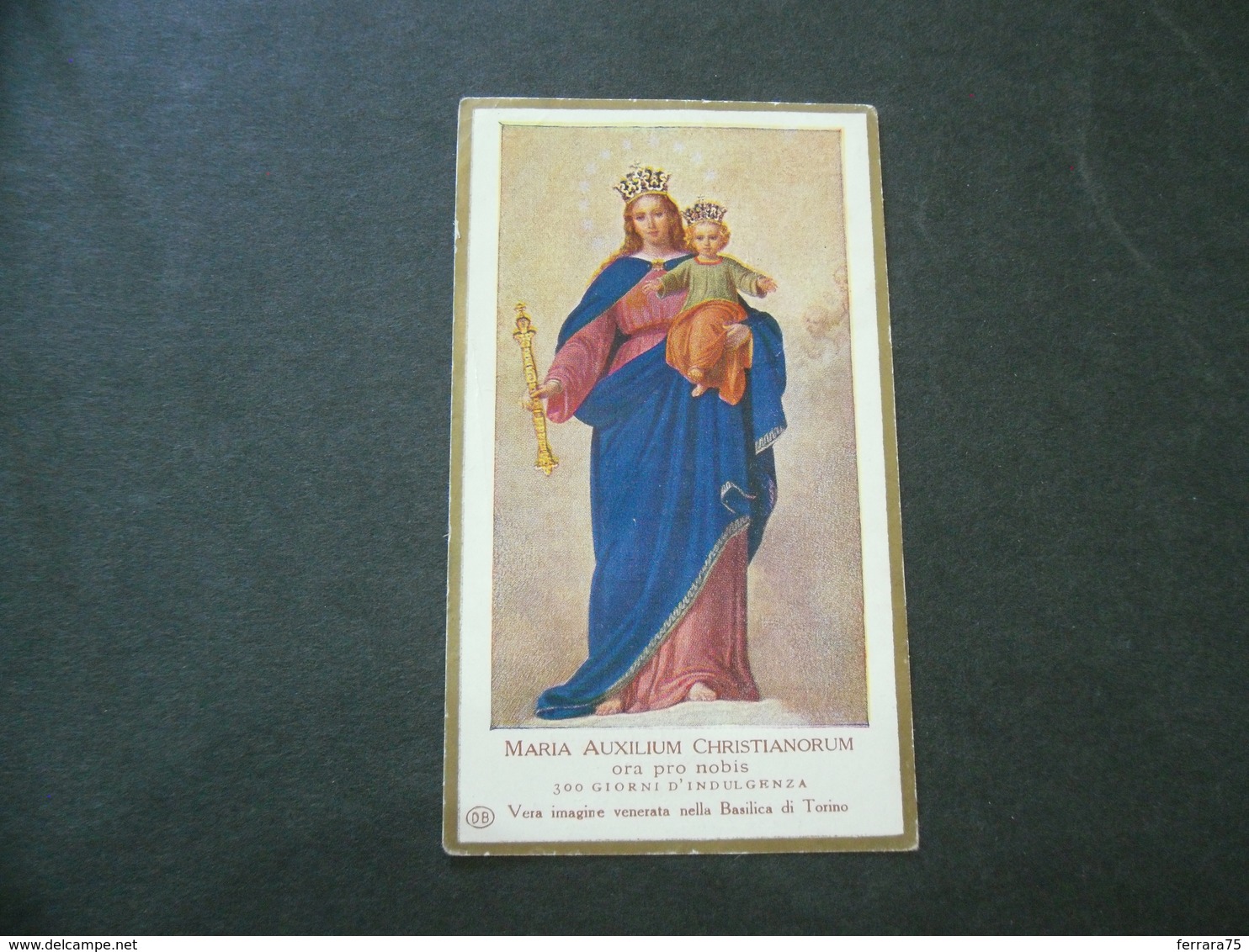 SANTINO HOLY CARD  MARIA AUXILIUM CHRISTIANORUM - Santini