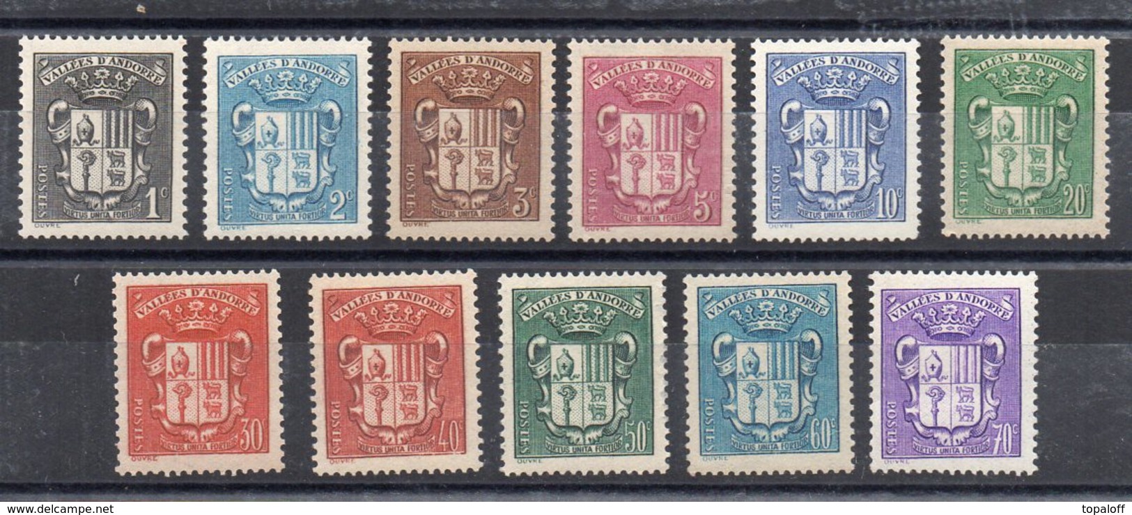ANDORRE  N°47 à 51-53-54-57 à 60 Neufs Avec Ou Sans Charniere Cote 7.45€ - Unused Stamps
