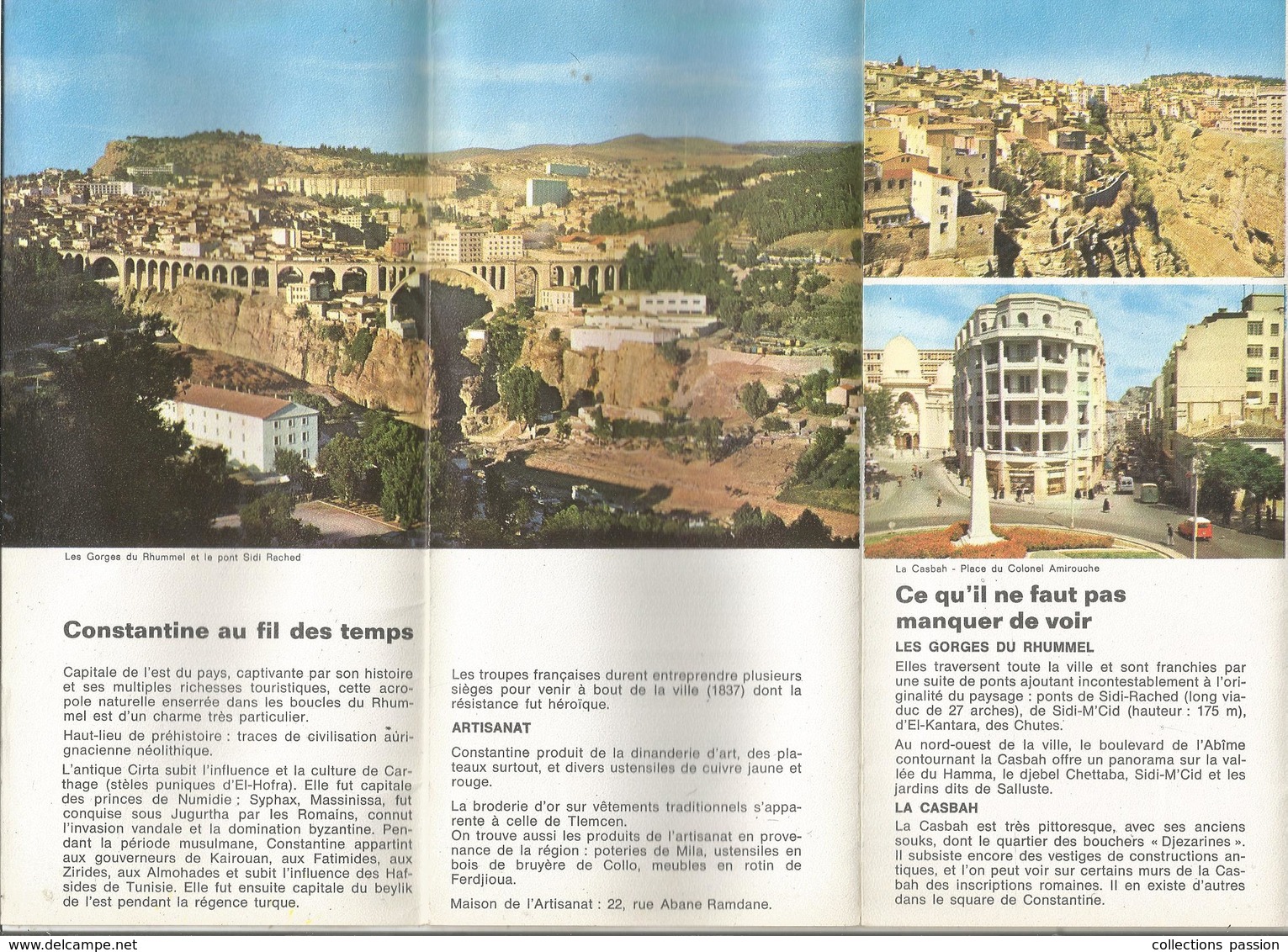 Dépliant Touristique , ALGERIE , CONSTANTINE , 15 Photos , 2 Plans, 14 Pages , 3 Scans , Frais Fr 1.65 E - Tourism Brochures