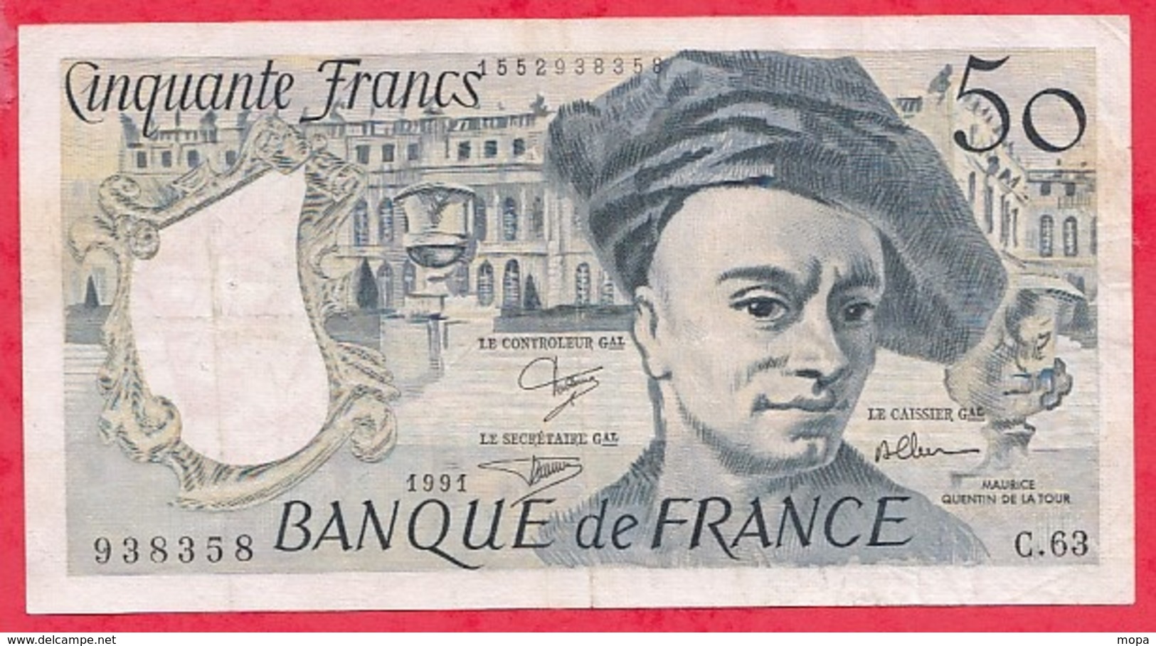 50 Francs "Quentin De La Tour" 1991 Série C.63------VF/SUP - 50 F 1976-1992 ''Quentin De La Tour''