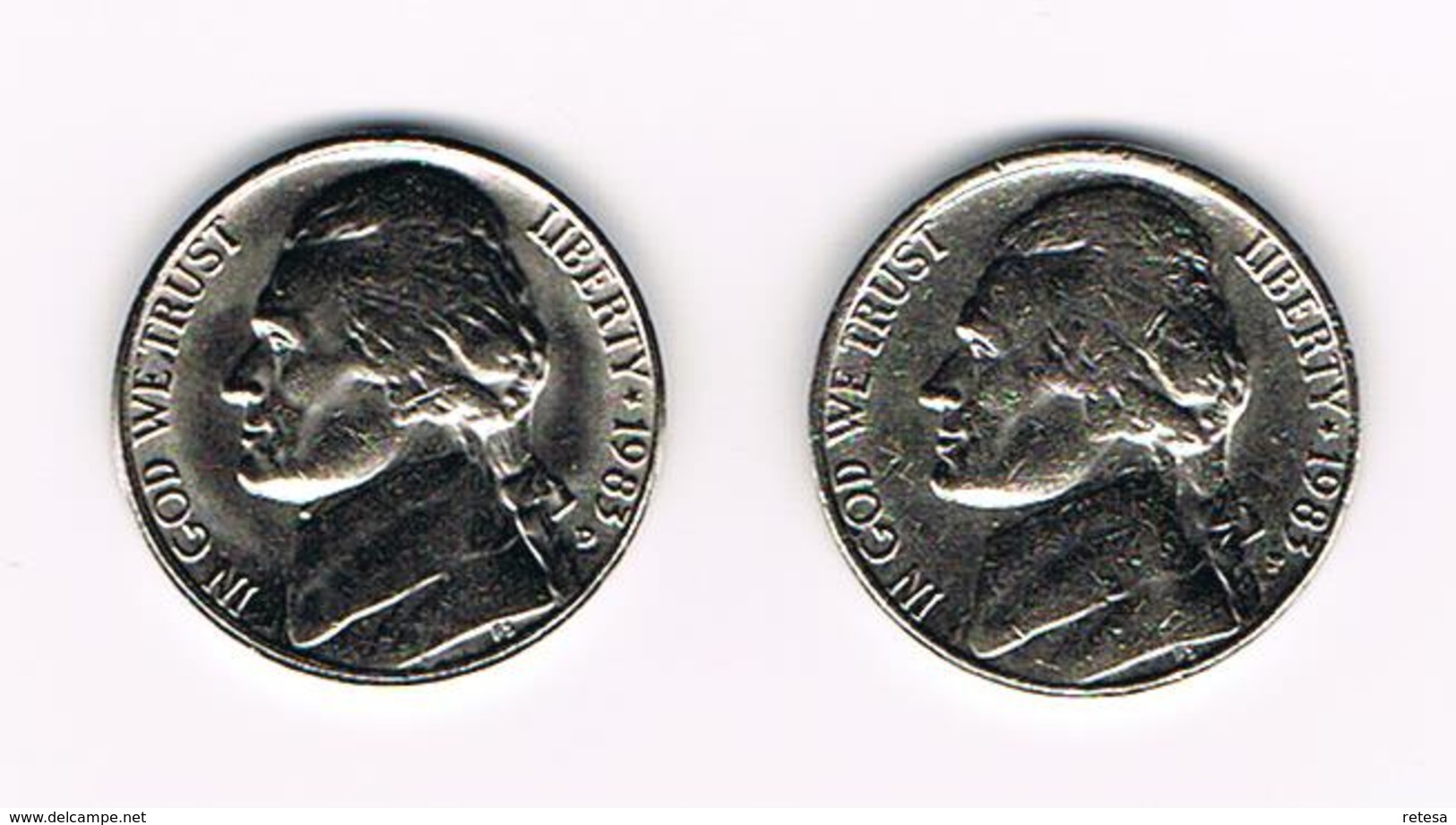 U.S.A.  2 X 5 CENTS  JEFFERSON  1983 D + 1983 P - 1938-…: Jefferson