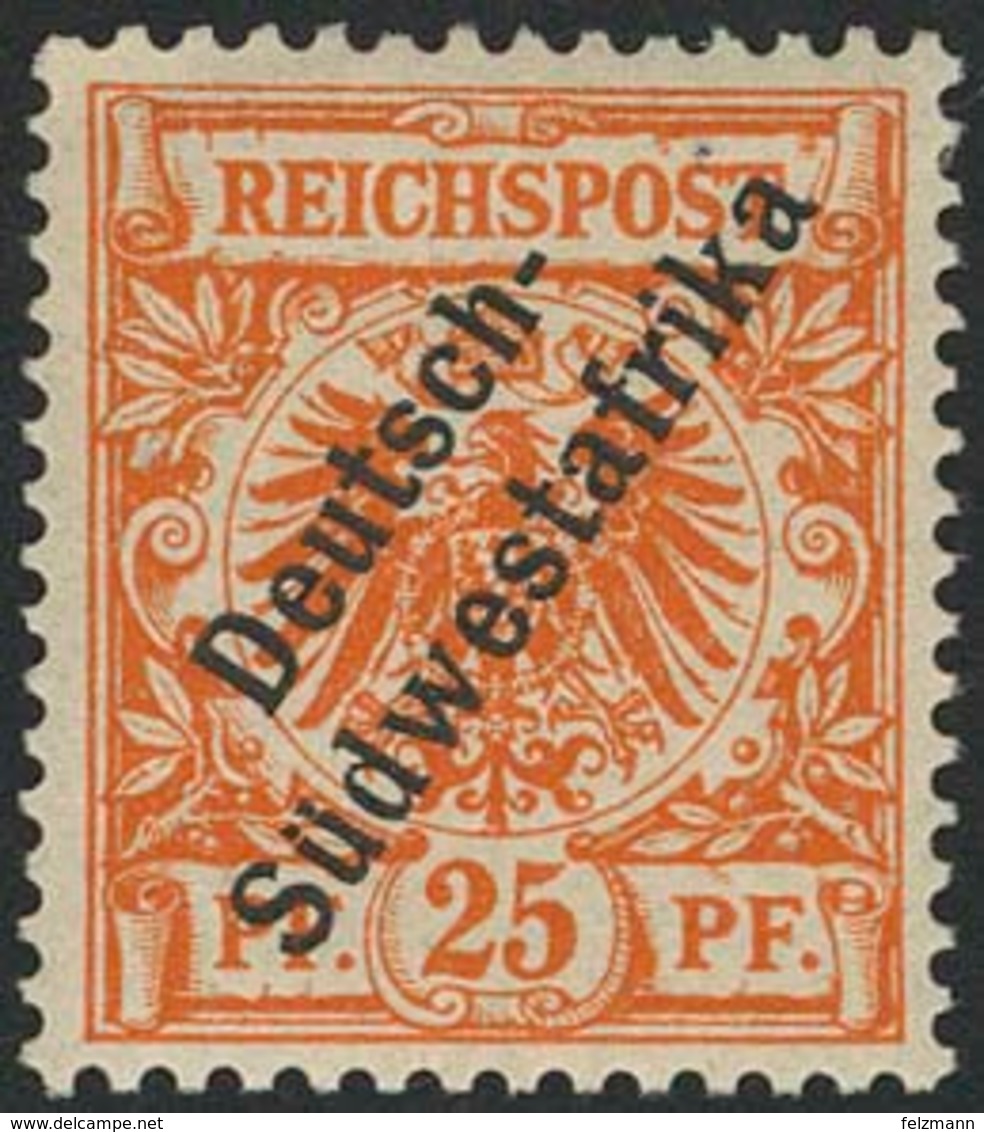 Ungebraucht 25 Pfg Krone/Adler Dunkelorange In Ungebrauchter Prachterhaltung, Farbfrisch Und Gut Gezähnt, Sign. Köhler S - Sonstige & Ohne Zuordnung