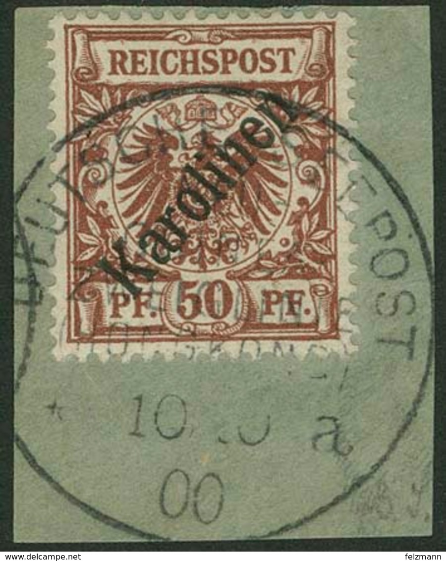 BriefstückG 50 Pfg Krone/Adler Diagonalaufdruck Mit Vollem Stempel DEUTSCHE SEEPOST NEU-GUINEA-ZWEIGLINIE (HONGKONG) 10/ - Sonstige & Ohne Zuordnung