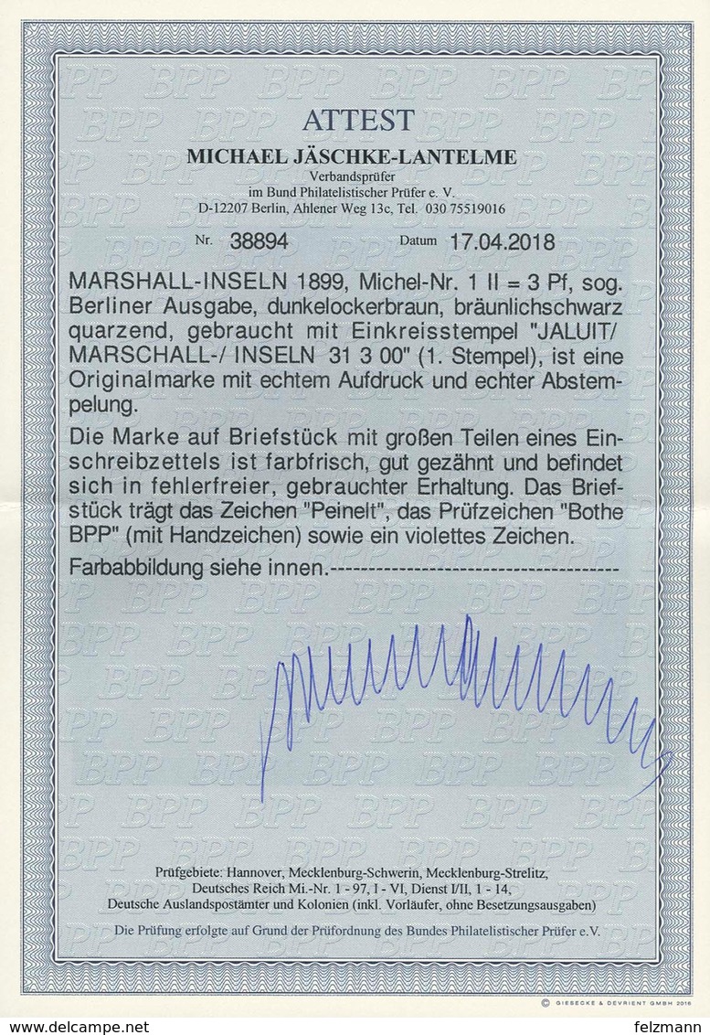 Briefstück 3 Pfg Krone/Adler Dunkelockerbraun, Berliner Ausgabe Auf Größerem Briefstück Mit 1. Stempel 31 3 00 Sowie Dan - Sonstige & Ohne Zuordnung