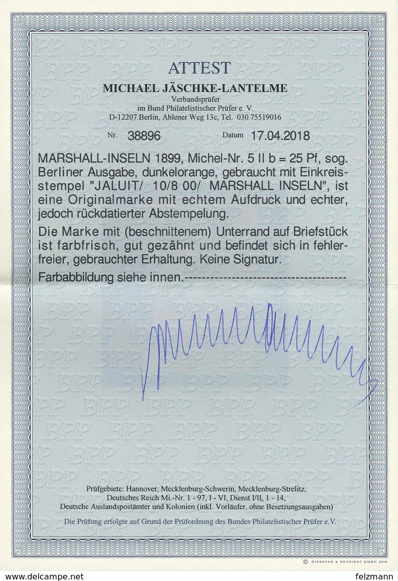 BriefstückGefälligkeitsentwertung 25 Pfg Krone/Adler Berliner Ausgabe Dunkelorange, Ideal Zentrisch Und Klar Gestempelt  - Sonstige & Ohne Zuordnung