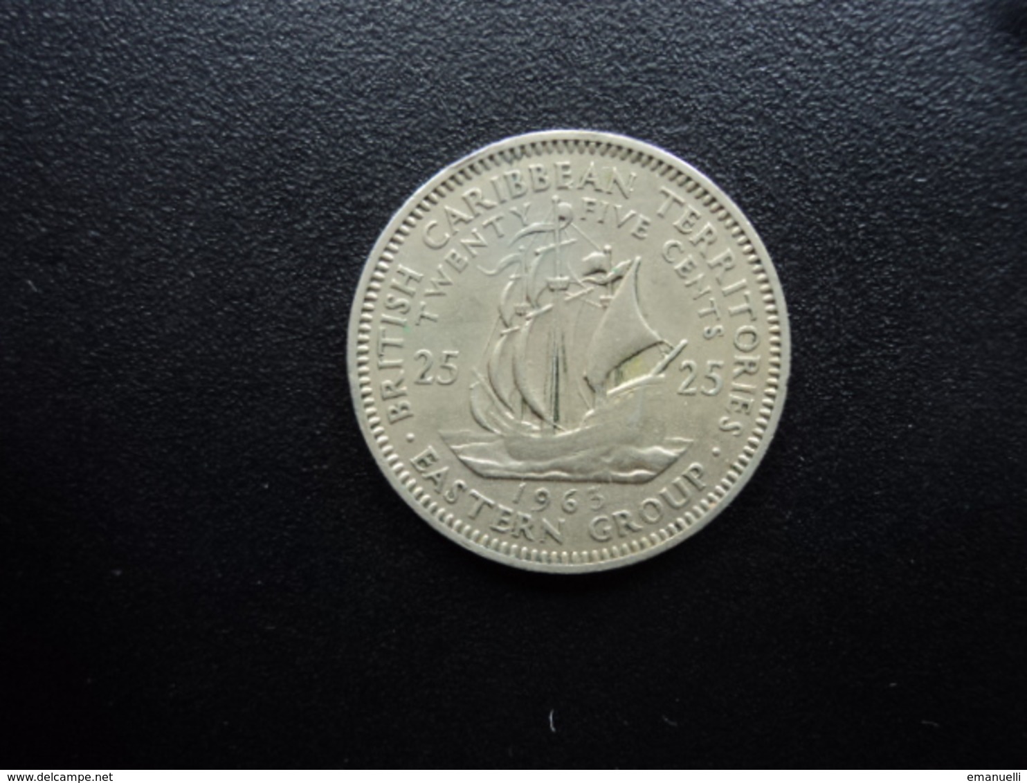 CARAÏBES ORIENTALES : 25 CENTS   1963   KM 6    TTB - Territoires Britanniques Des Caraïbes